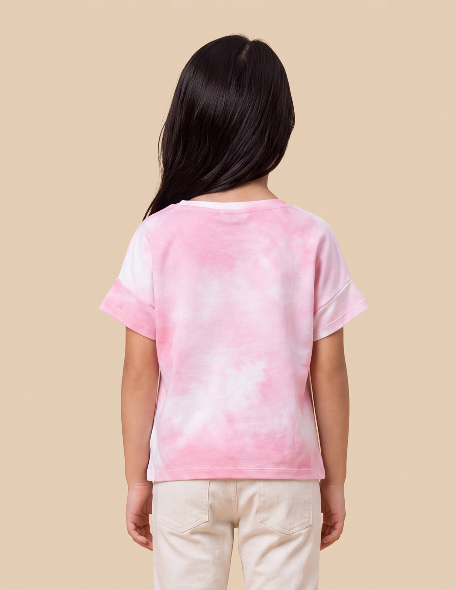 Tie Dye Graphic Printed Relaxed Fit Top Pink - U.S. Polo Assn. India | Large
