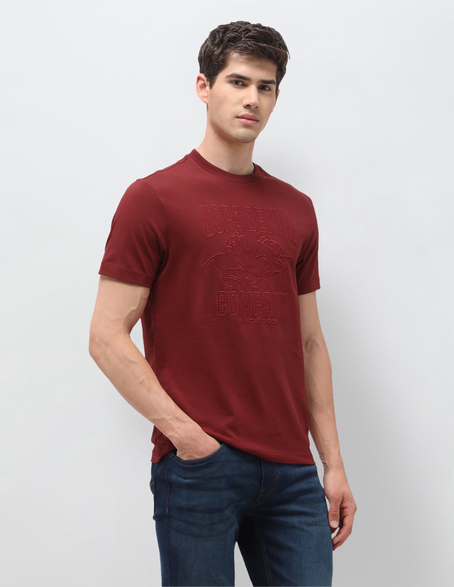 Brand Embroidered Slim Fit T-Shirt Red - U.S. Polo Assn. India | Large