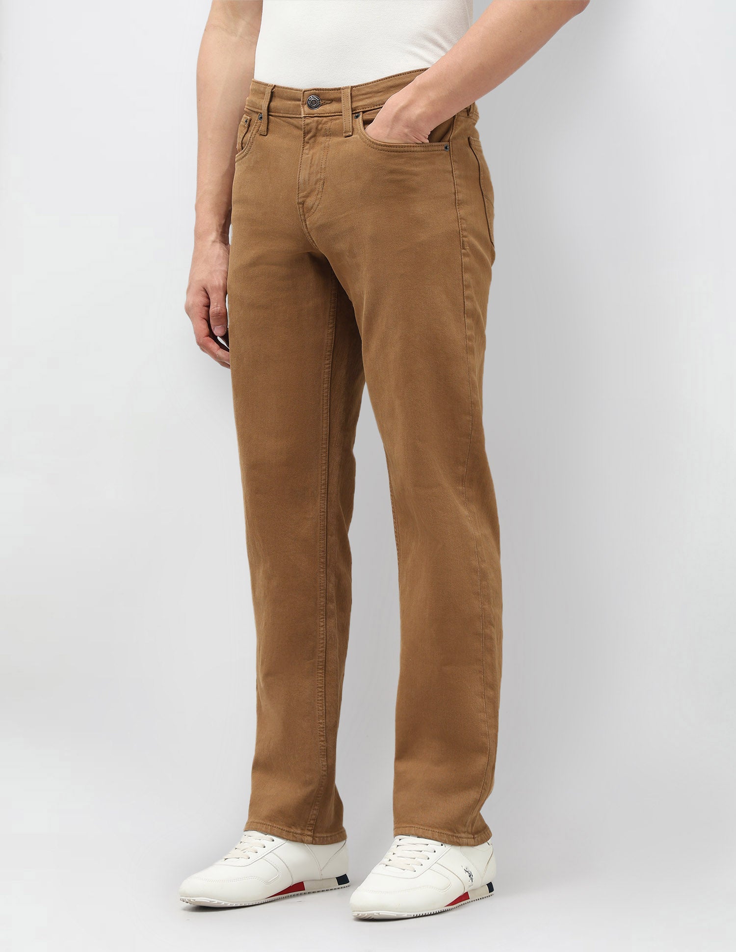 Shawn Relaxed Fit Brown Jeans Tan - U.S. POLO ASSN. | Large