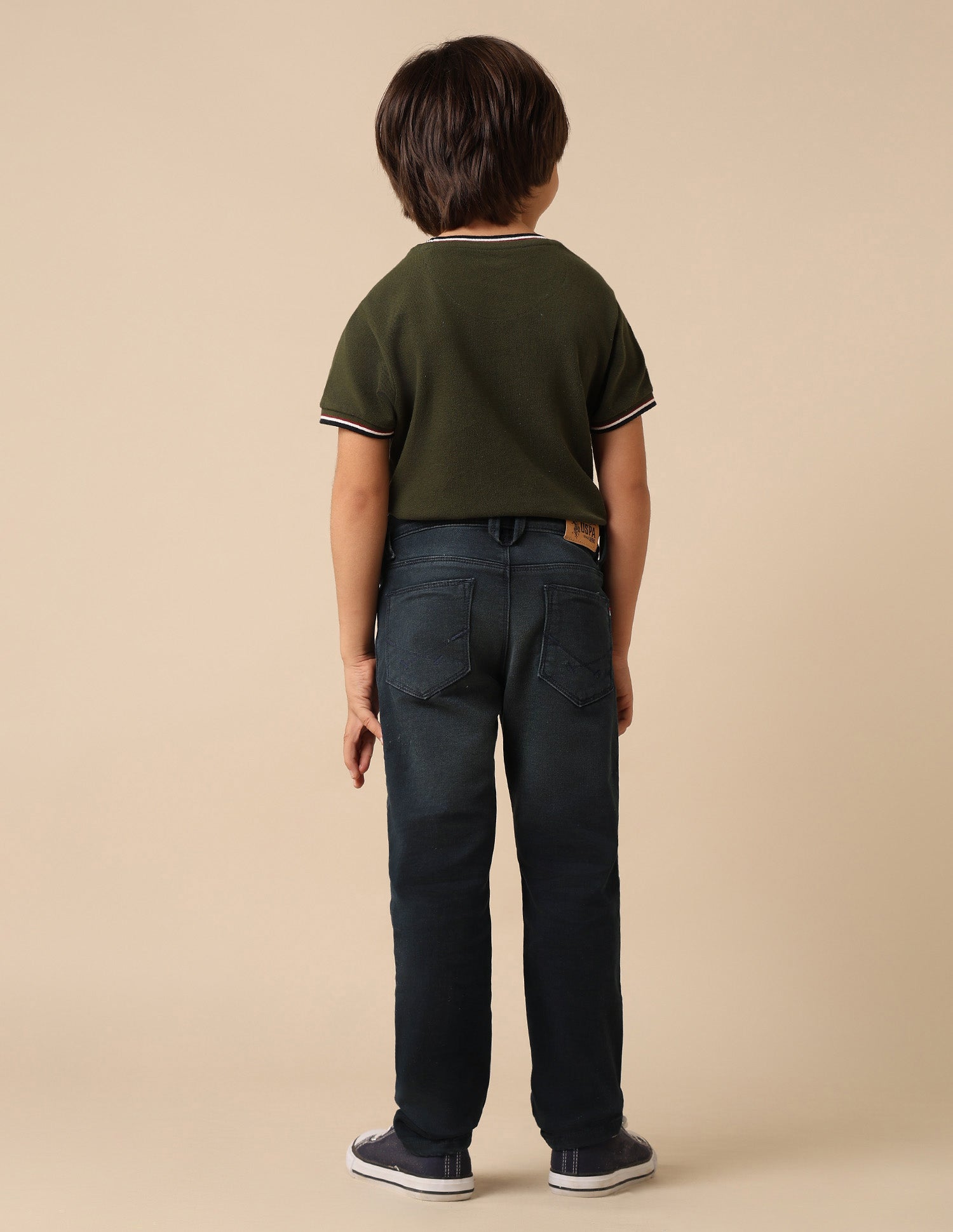 Boys Whiskered Slim Fit Jeans Dark Blue - U.S. POLO ASSN. | Large