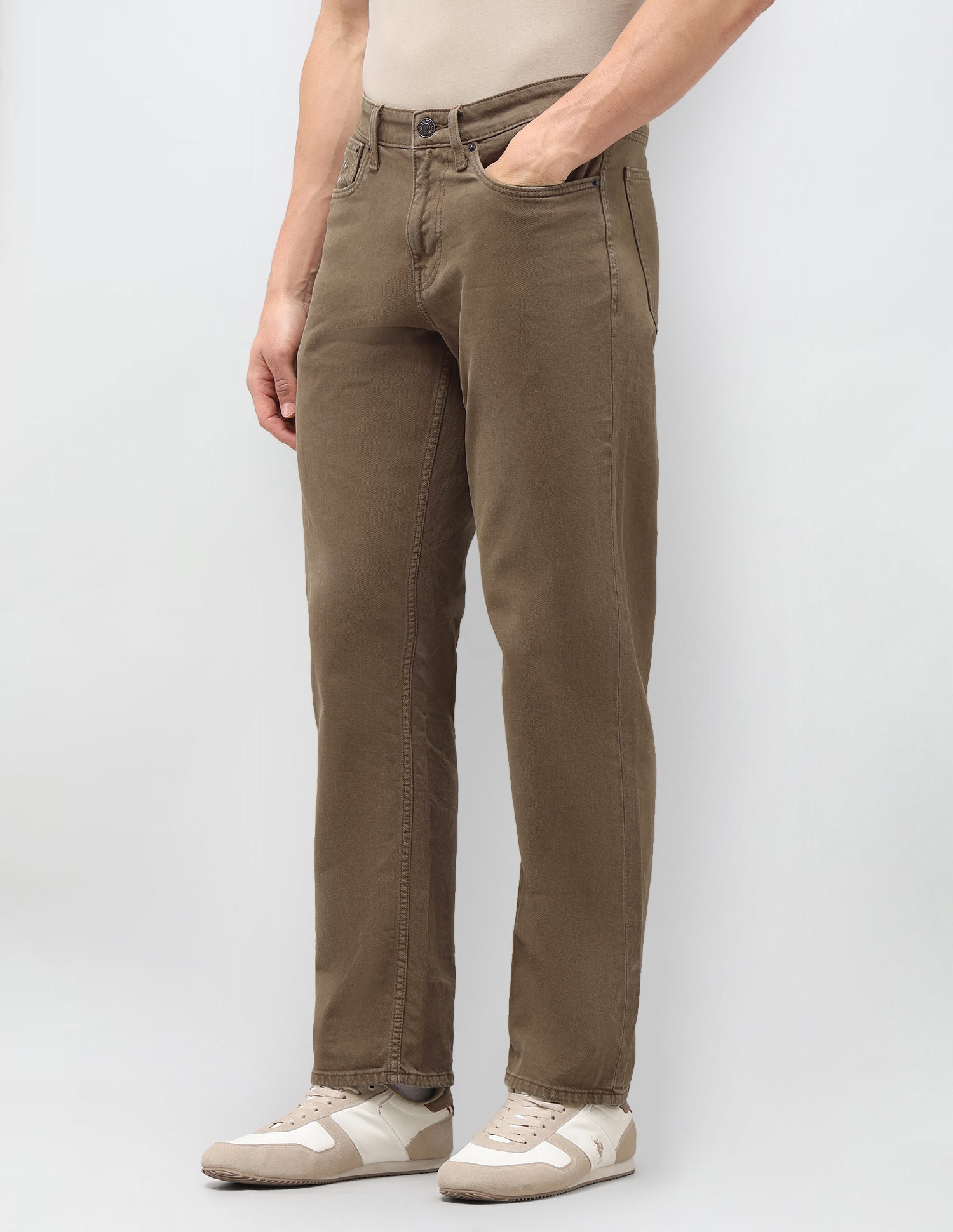 Shawn Relaxed Fit Brown Jeans Brown - U.S. Polo Assn. India | Large