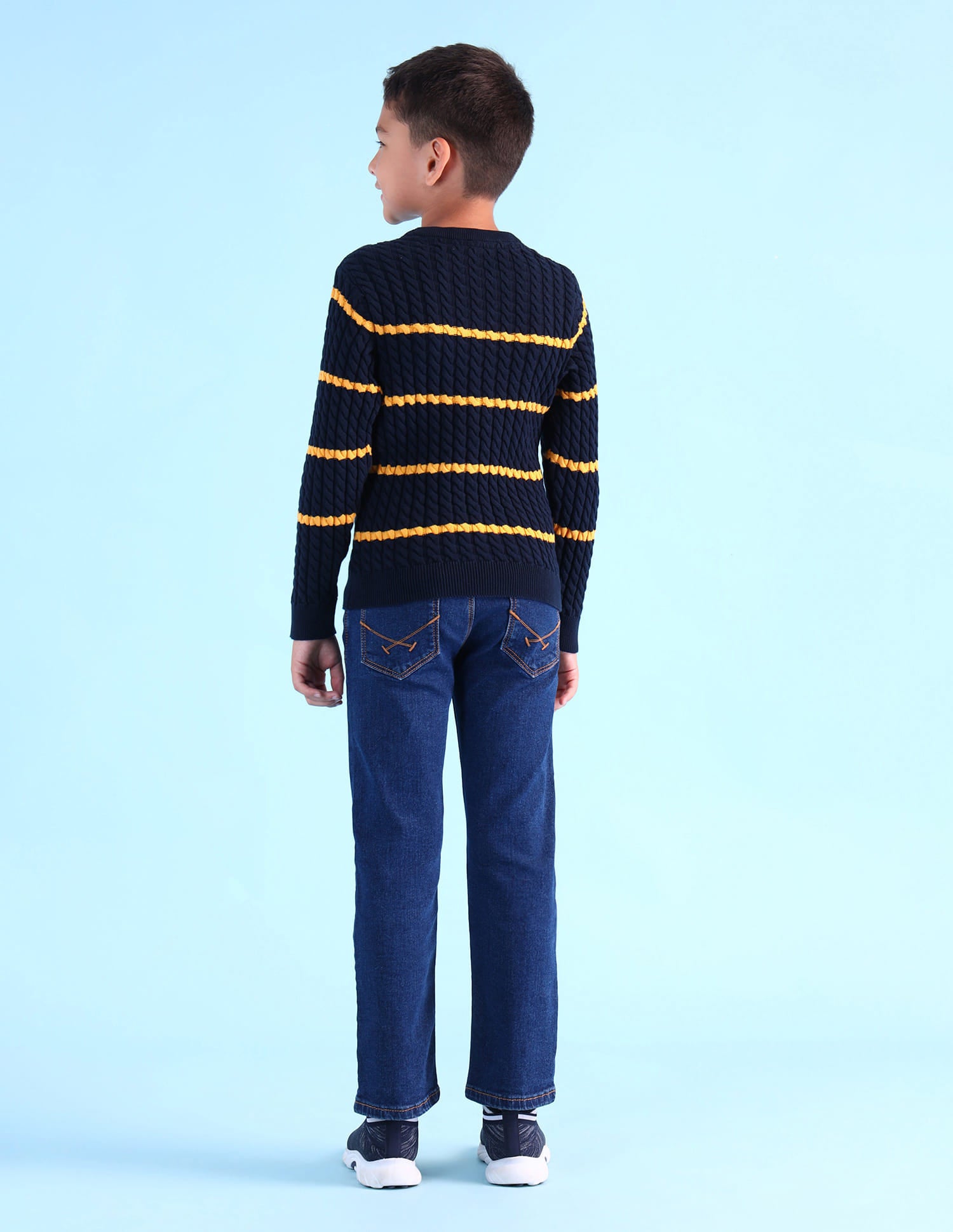 Boys Regular Fit Sweater Navy - U.S. Polo Assn. India | Large