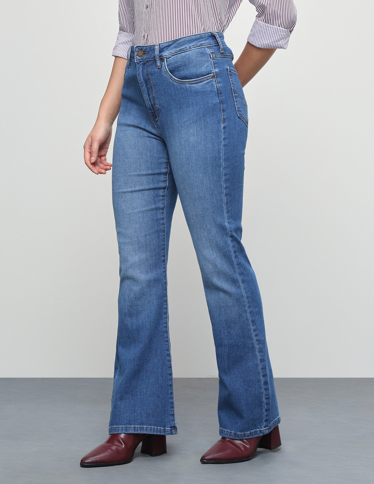 High Rise Bootcut Fit Jeans Blue - U.S. Polo Assn. India | Large