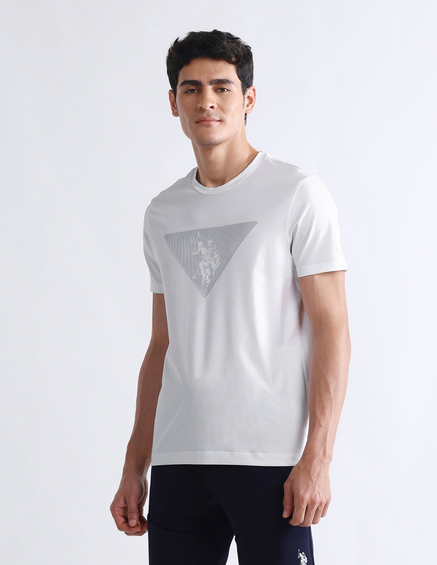 Brand Printed Slim Fit T-Shirt Off White - U.S. Polo Assn. India | Large