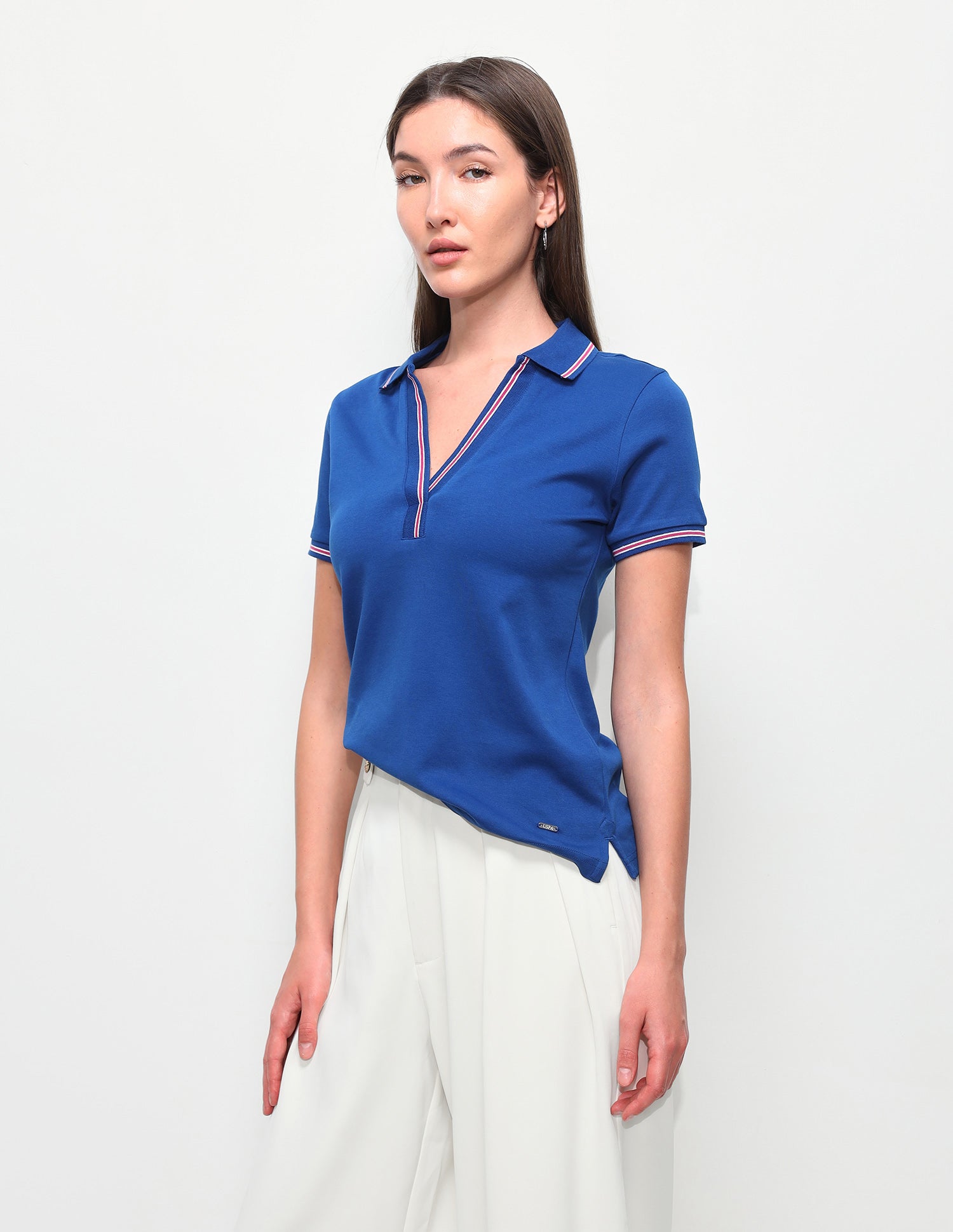 Solid Regular Fit Polo Shirt Blue - U.S. Polo Assn. India | Large