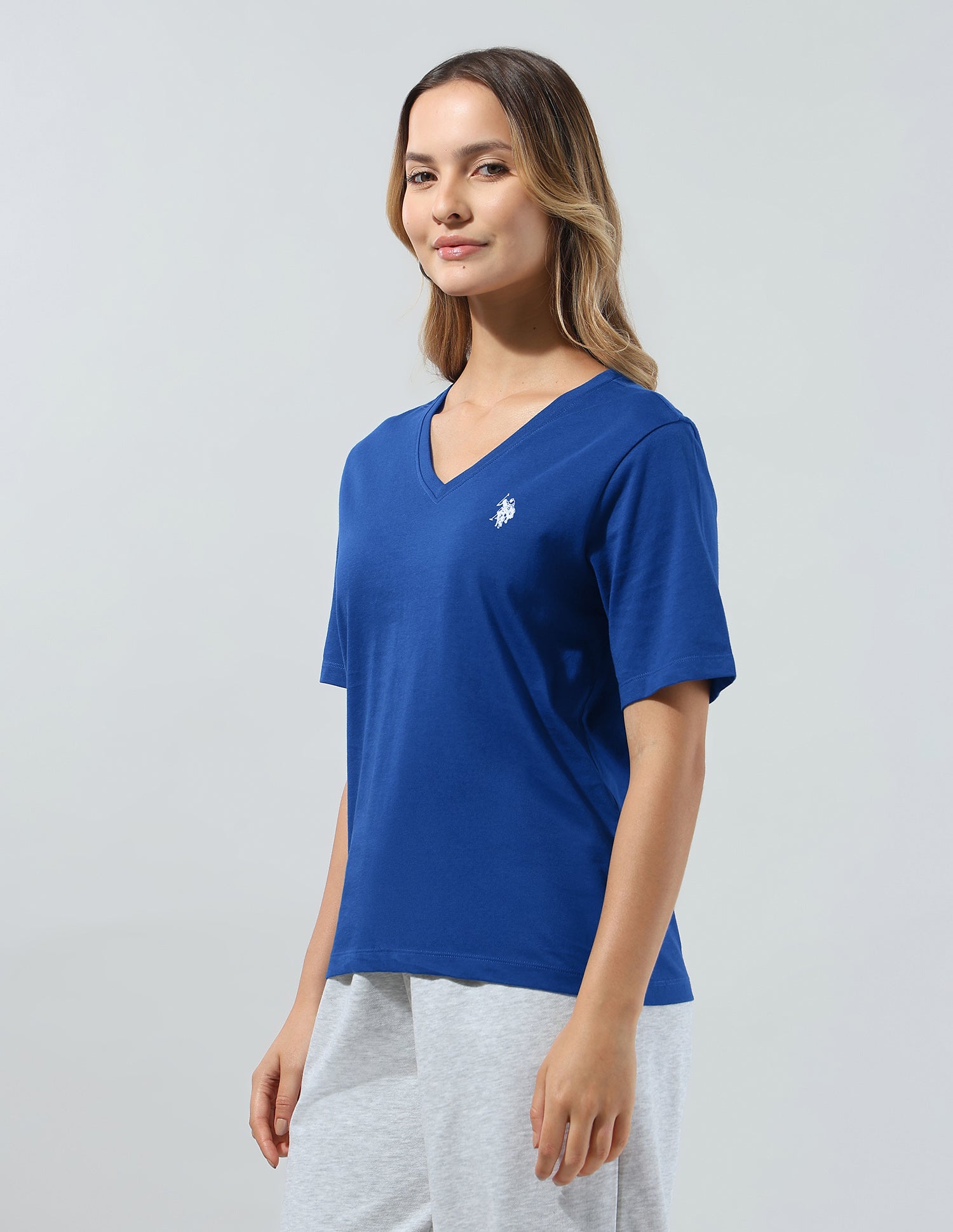 Solid Regular Fit T-Shirt Blue - U.S. Polo Assn. India | Large