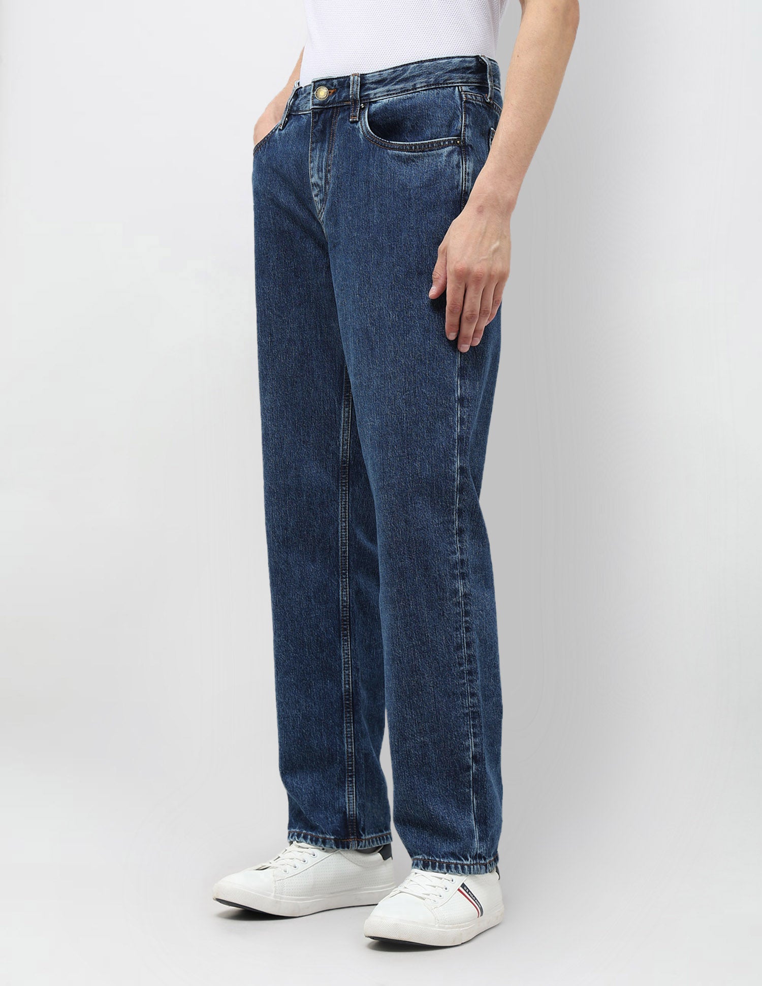 Shawn Relaxed Fit Blue Jeans Mid Wash - U.S. POLO ASSN. | Large