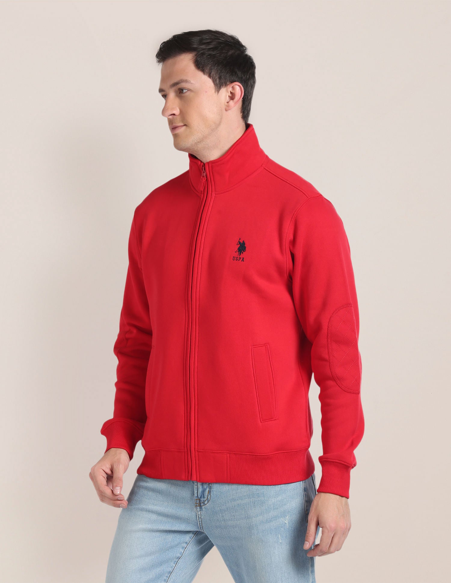 High Neck Solid Sweatshirt Red - U.S. POLO ASSN. | Large
