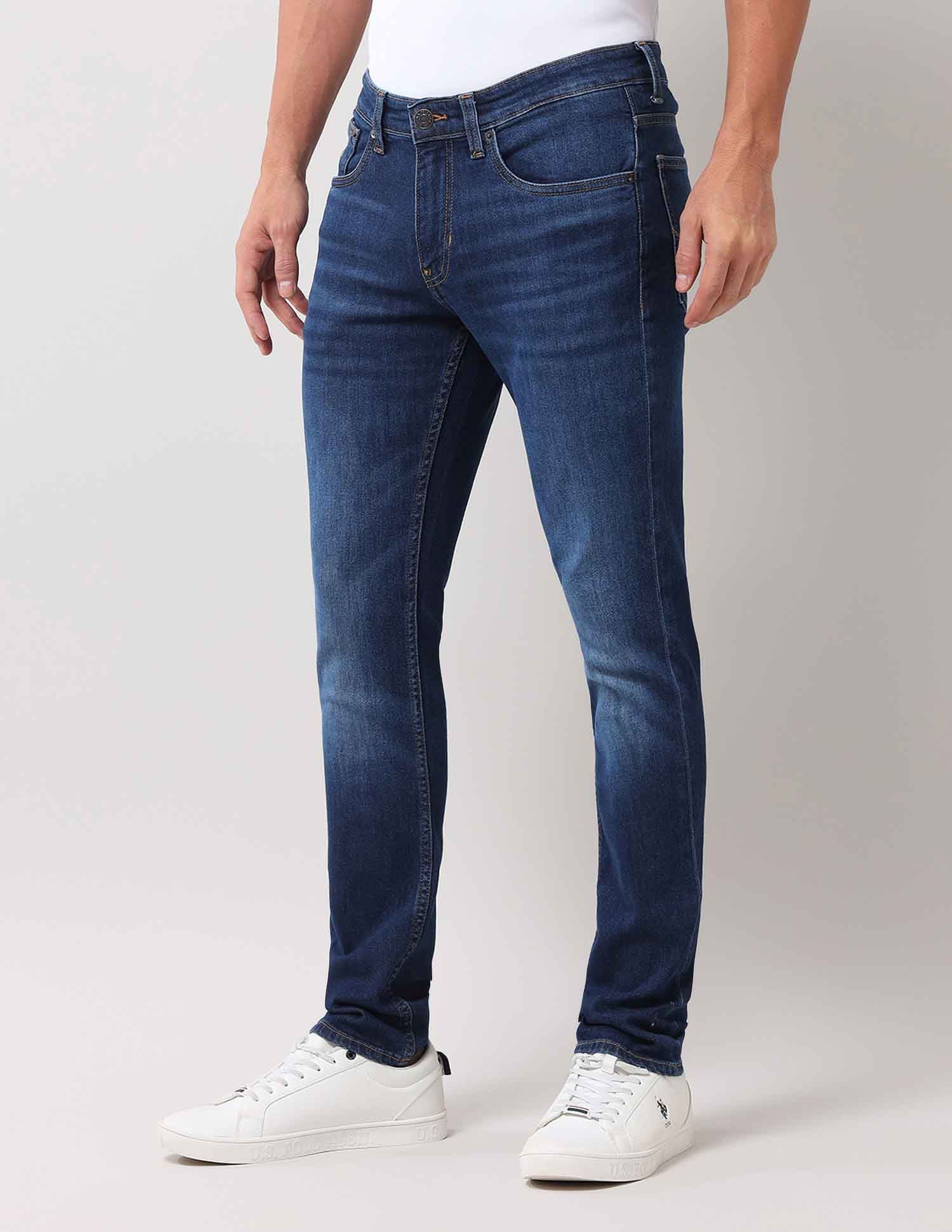 Brandon Slim Tapered Blue Jeans Dark Wash - U.S. Polo Assn. India | Large