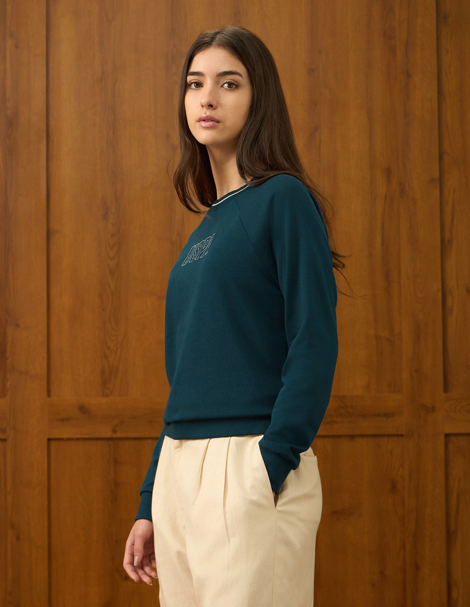 Raglan Fit Brand Printed Sweatshirt Teal - U.S. POLO ASSN. | Large