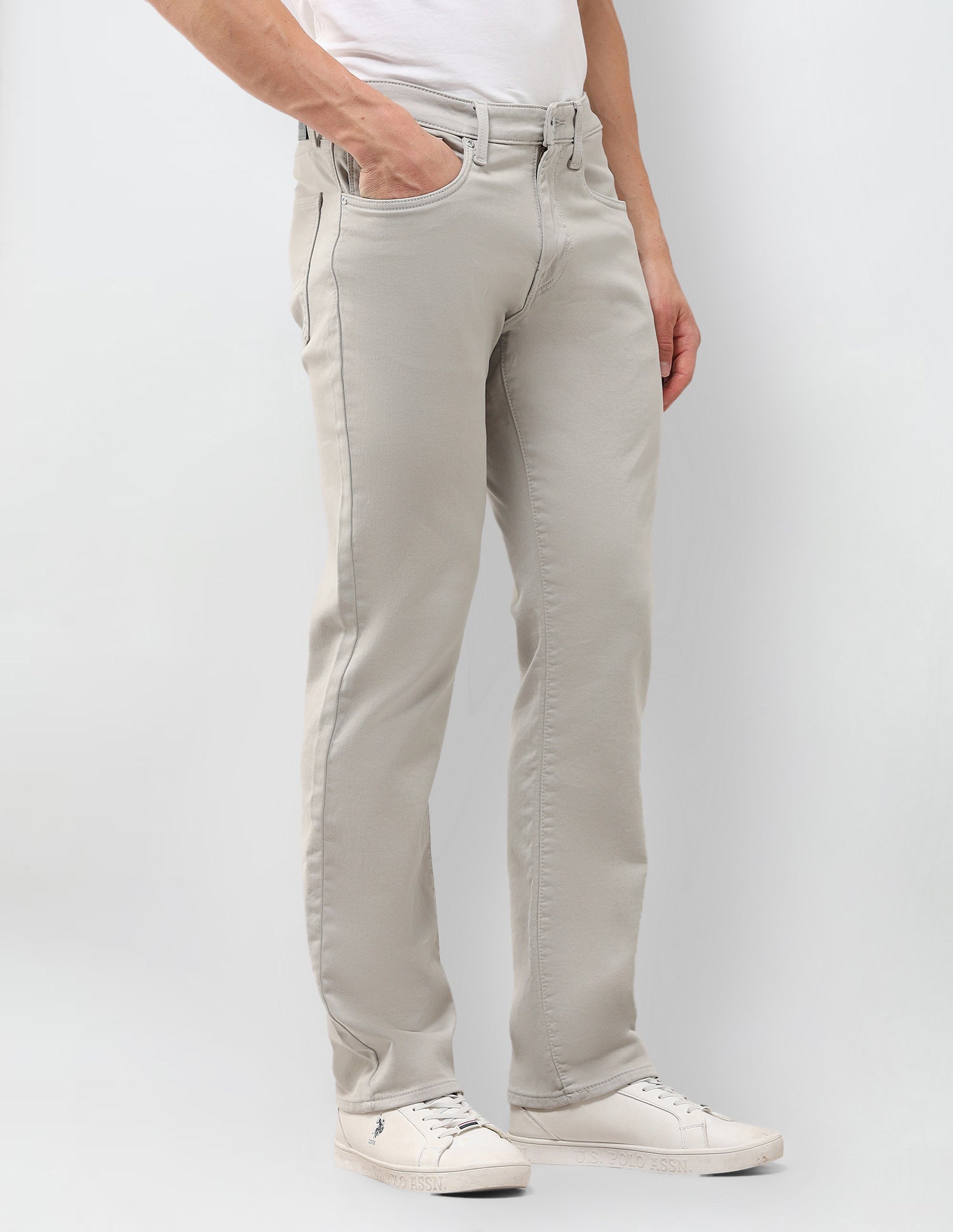 Harold Slim Straight Grey Jeans Grey - U.S. Polo Assn. India | Large