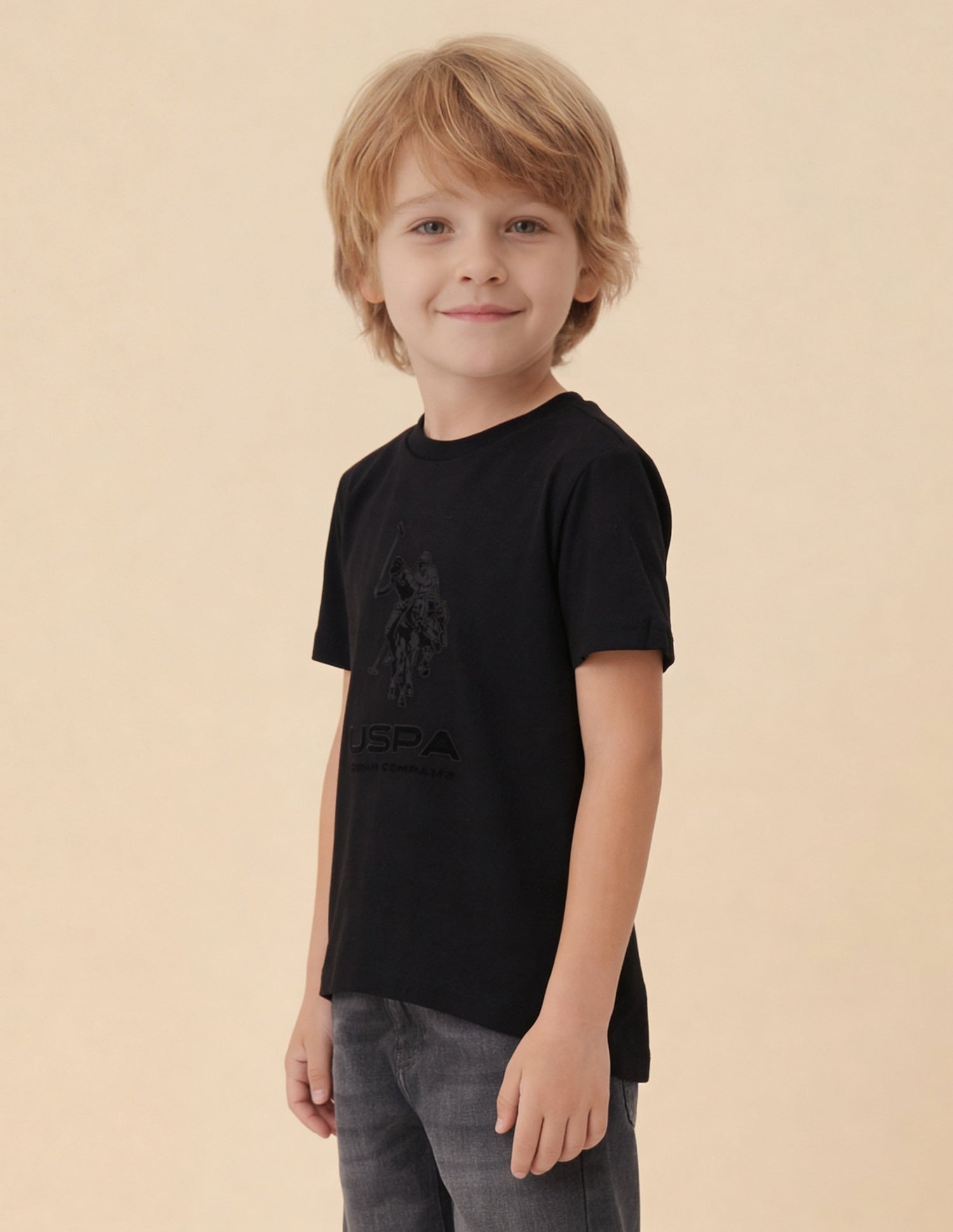 Brand Printed Regular Fit T-Shirt Black - U.S. Polo Assn. India | Large
