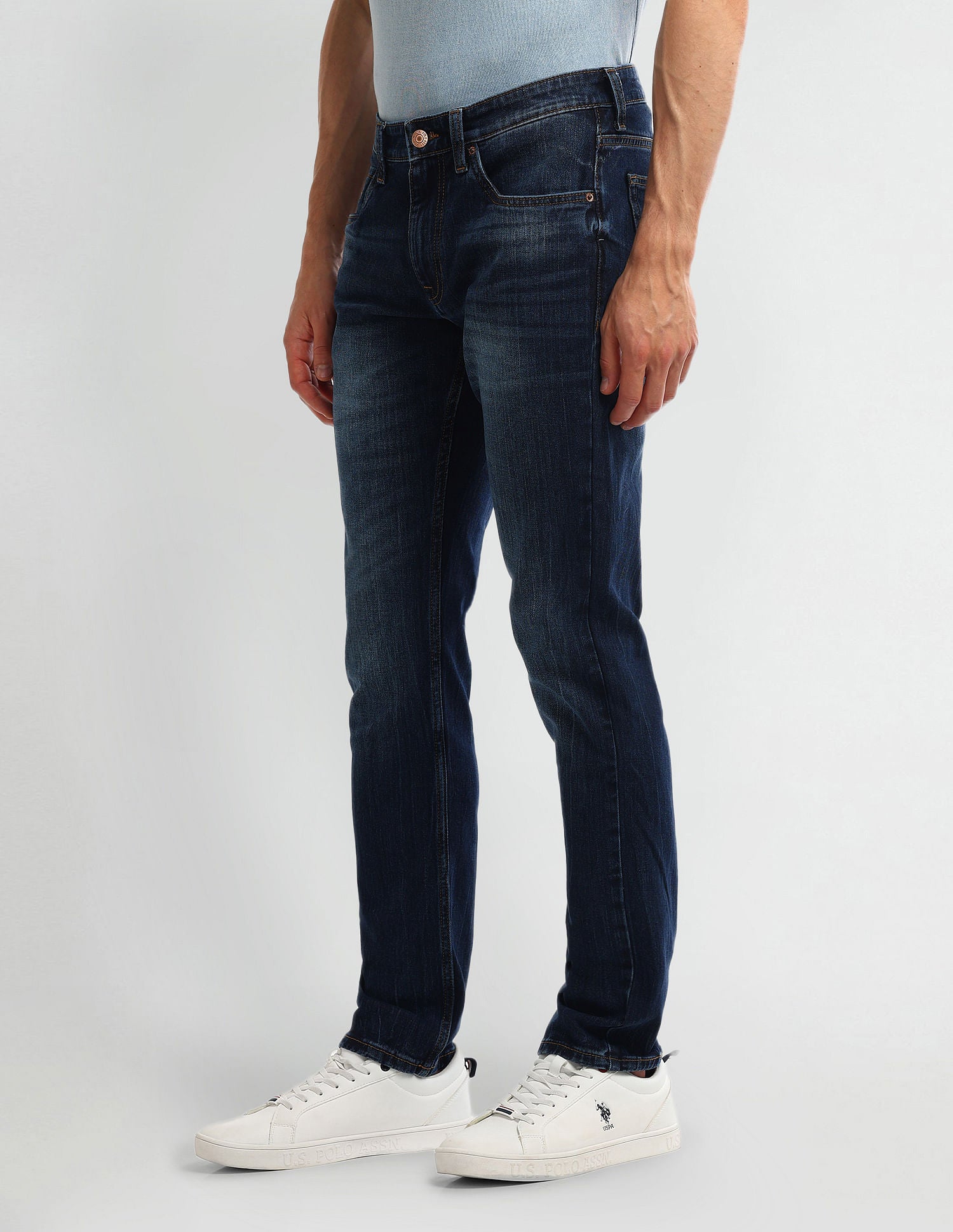 Brandon Slim Fit Blue Jeans Dark Blue - U.S. Polo Assn. India | Large