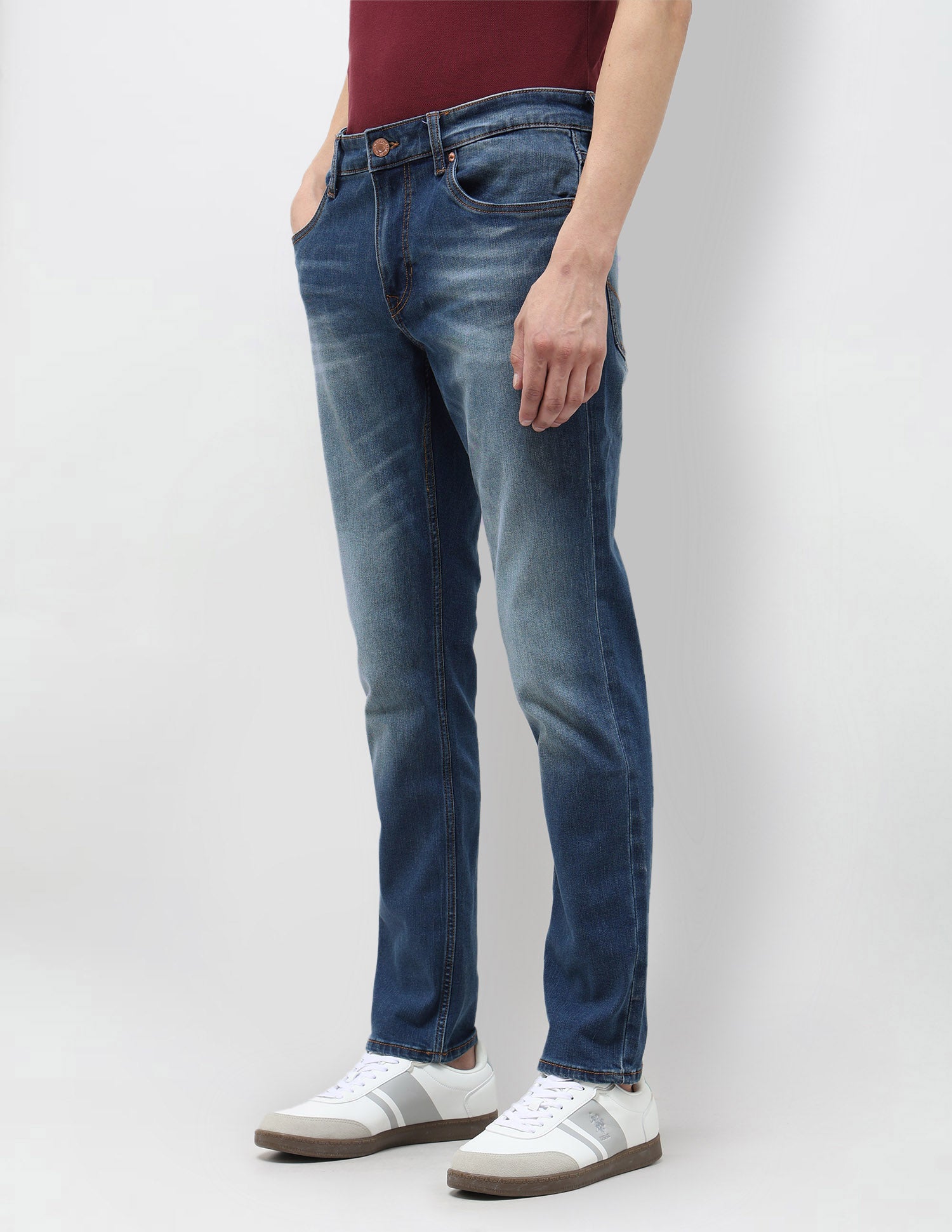 Brandon Slim Tapered Fit Blue Jeans Dark Indigo - U.S. POLO ASSN. | Large