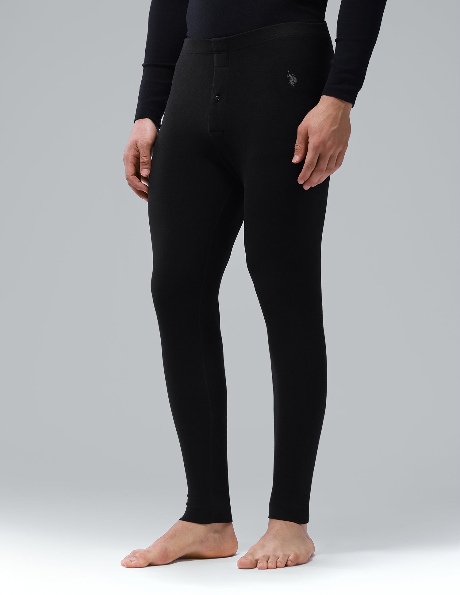 Comfort Fit Solid PH002 Thermal Track Pants - Pack Of 1 Black - U.S. Polo Assn. India | Large