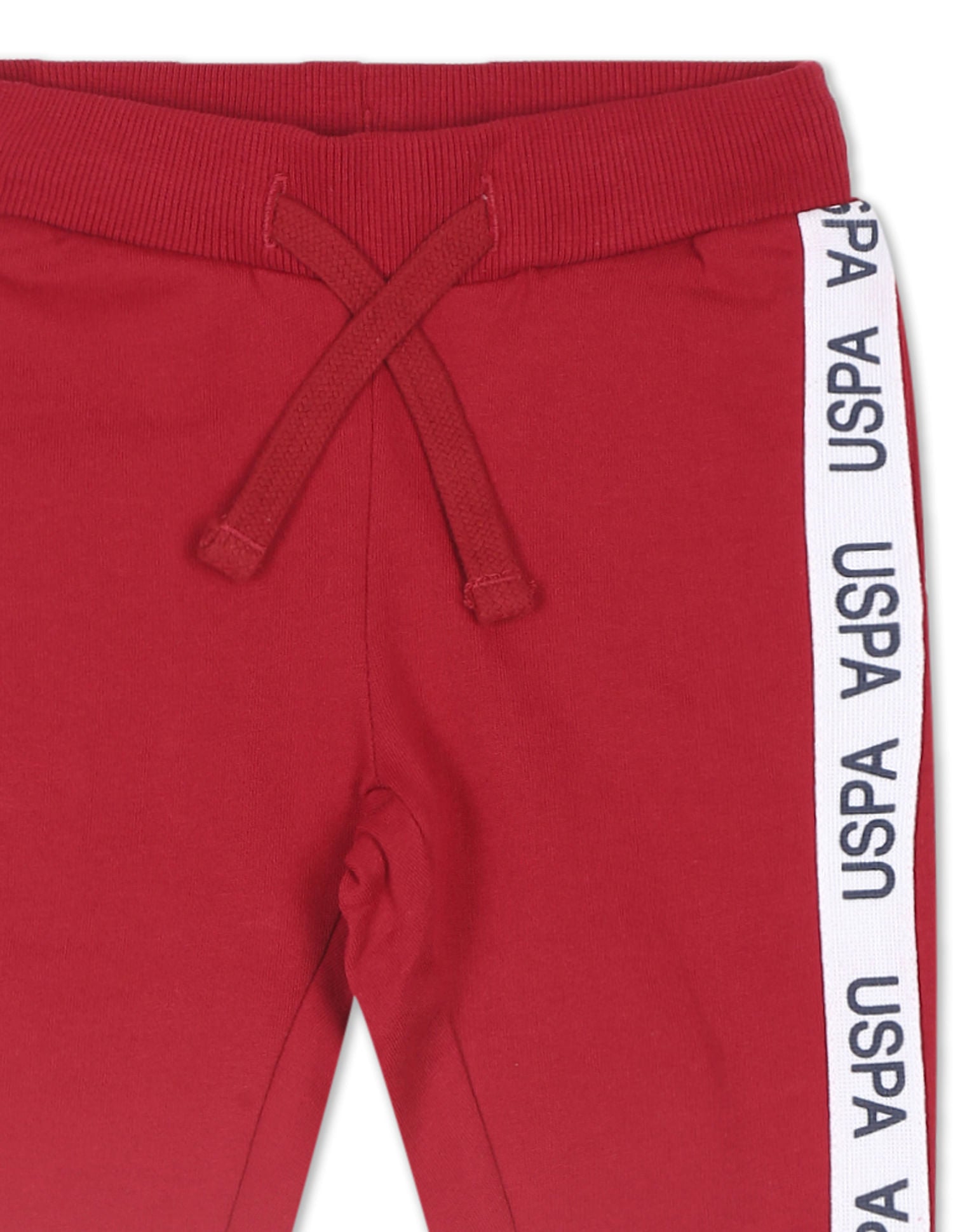 Girls Red Mid Rise Solid Joggers Red - U.S. POLO ASSN. | Large