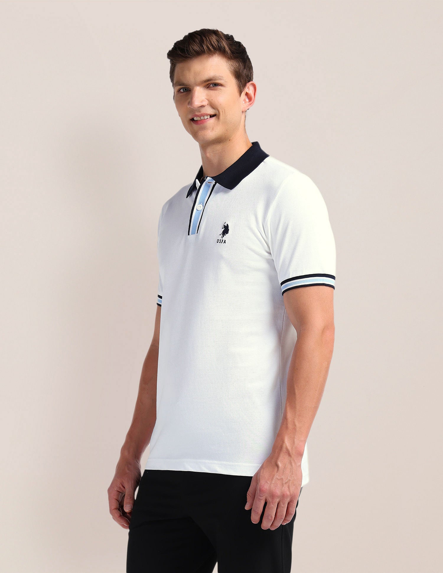 Solid Slim Fit Polo Shirt White - U.S. POLO ASSN. | Large