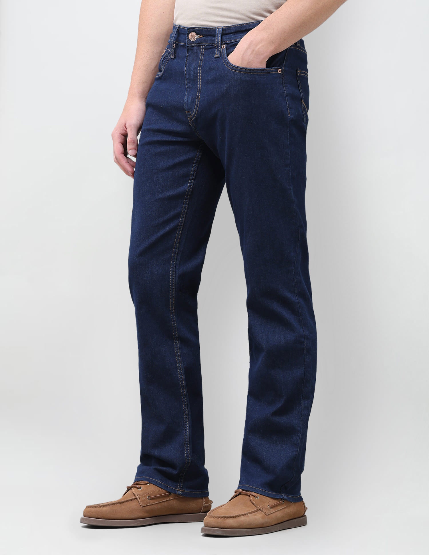 Solid Slim Straight Fit Jeans Blue - U.S. Polo Assn. India | Large