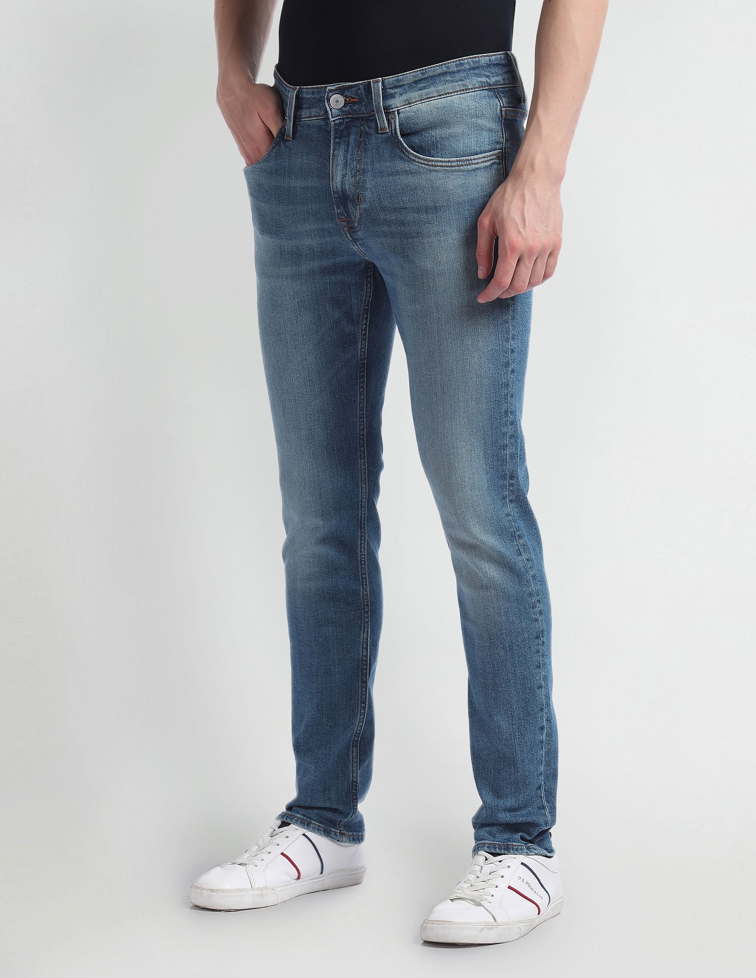 Brandon Slim Tapered Blue Jeans Blue - U.S. Polo Assn. India | Large