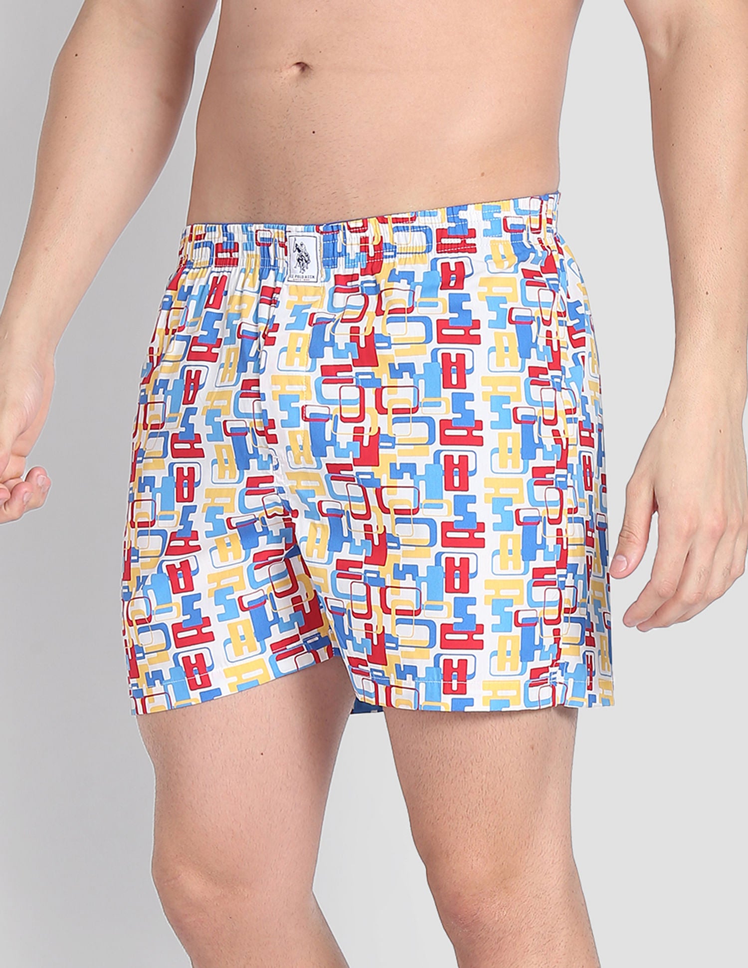 Back Pocket All Over Print IYAC Boxers - Pack Of 1 White and Red - U.S. POLO ASSN. | Large