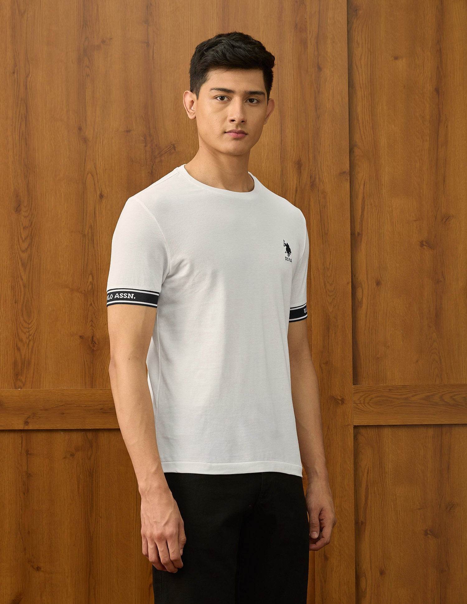 Pure Cotton Varsity T Shirt Off White - U.S. POLO ASSN. | Large