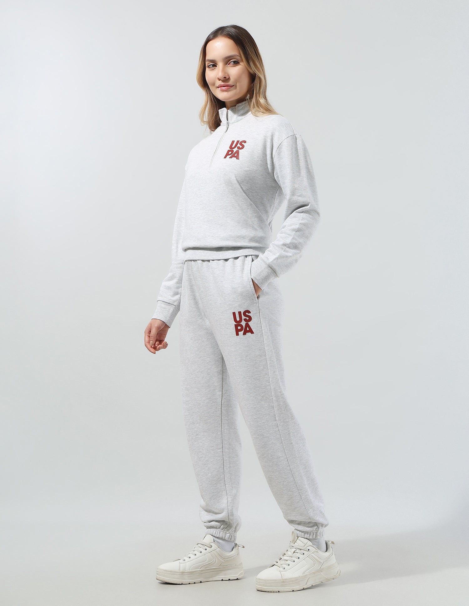 Relaxed Fit Solid Cord Set Light Grey - U.S. Polo Assn. India | Large