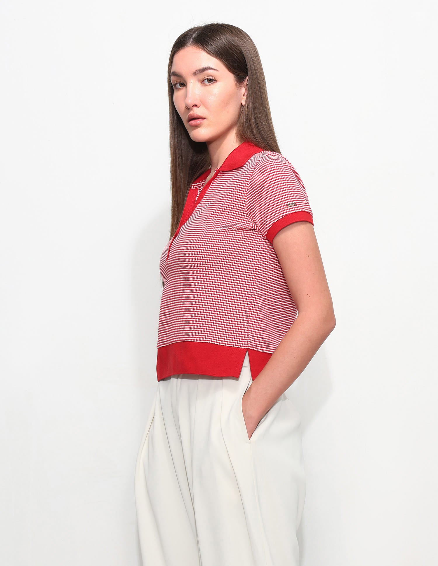 Relaxed Fit Textured Polo Shirt Red - U.S. Polo Assn. India | Large