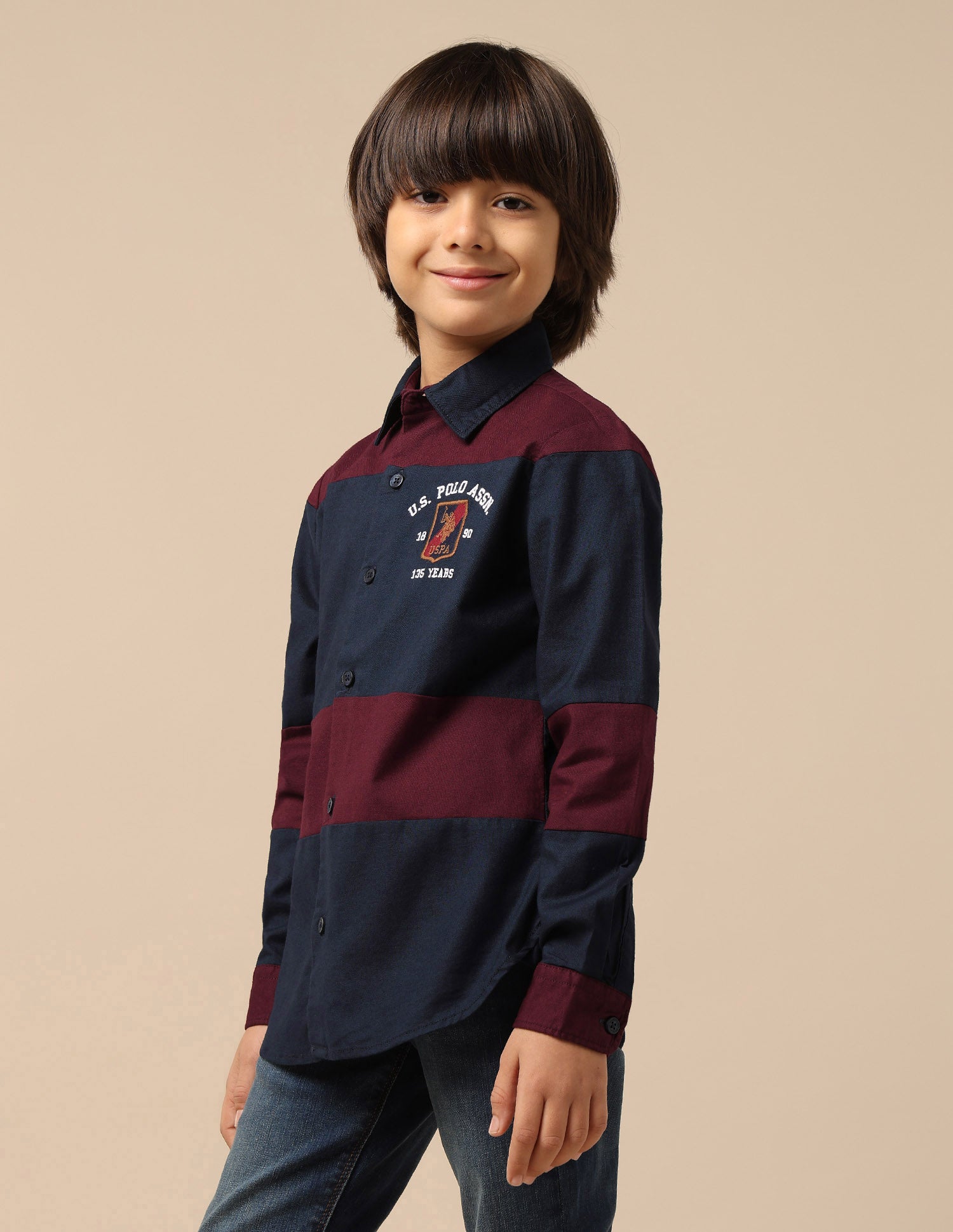 Boys Colourblocked Oxford Shirt Navy - U.S. POLO ASSN. | Large