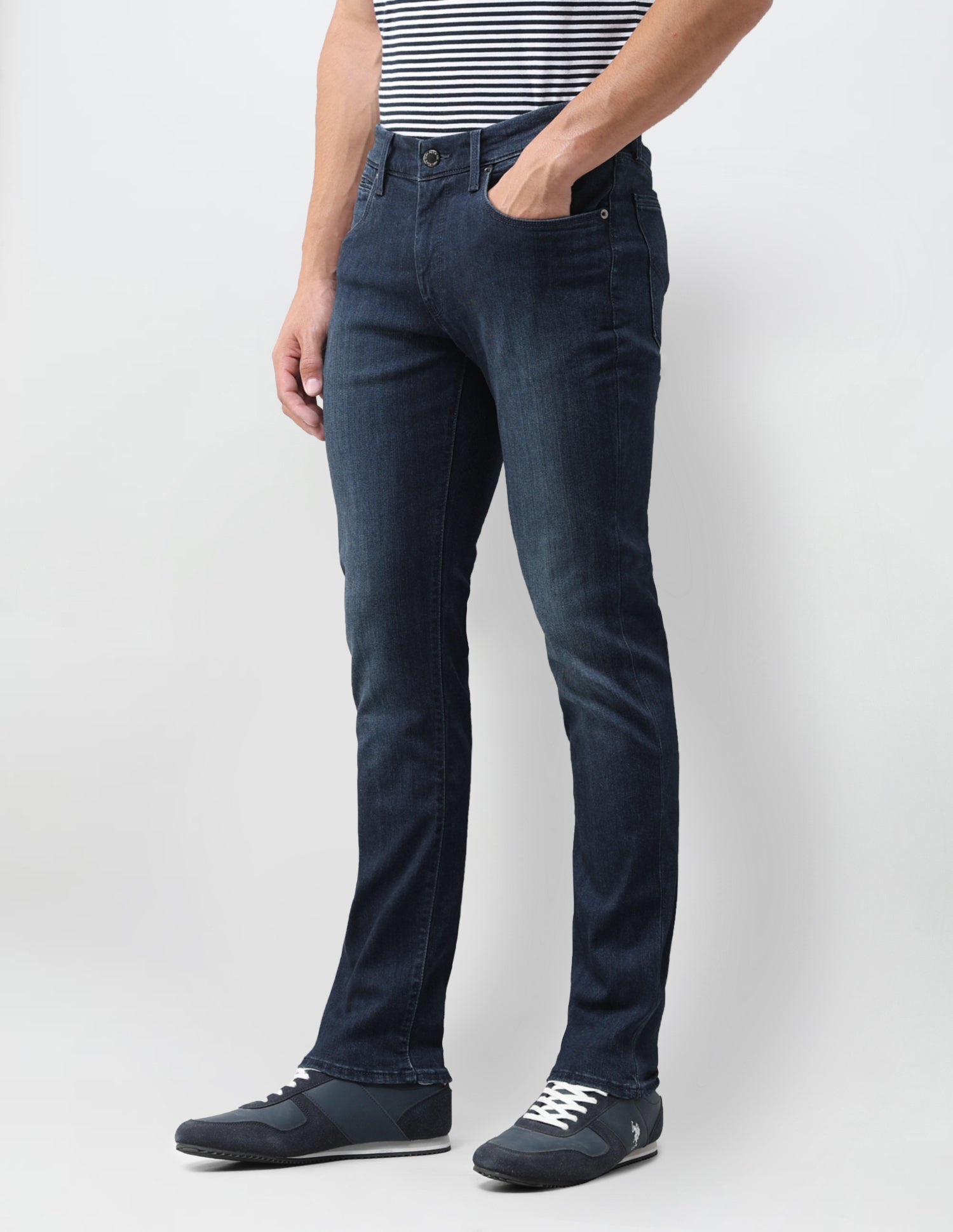 Brandon Slim Tapered Fit Blue Jeans Blue - U.S. Polo Assn. India | Large
