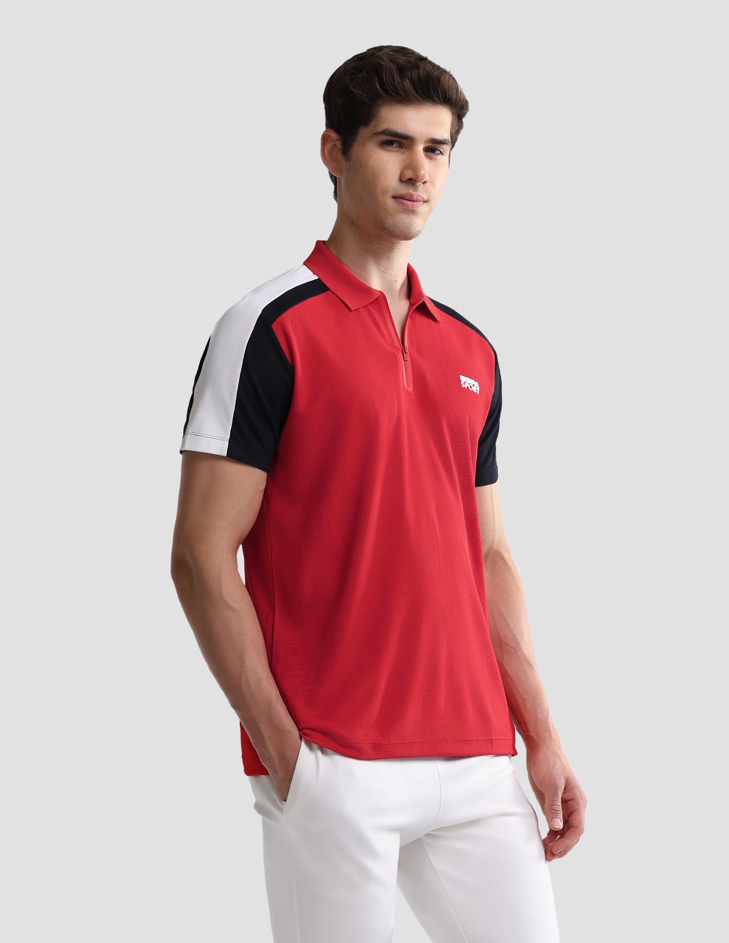 Solid Slim Fit Active Polo Shirt Red - U.S. Polo Assn. India | Large