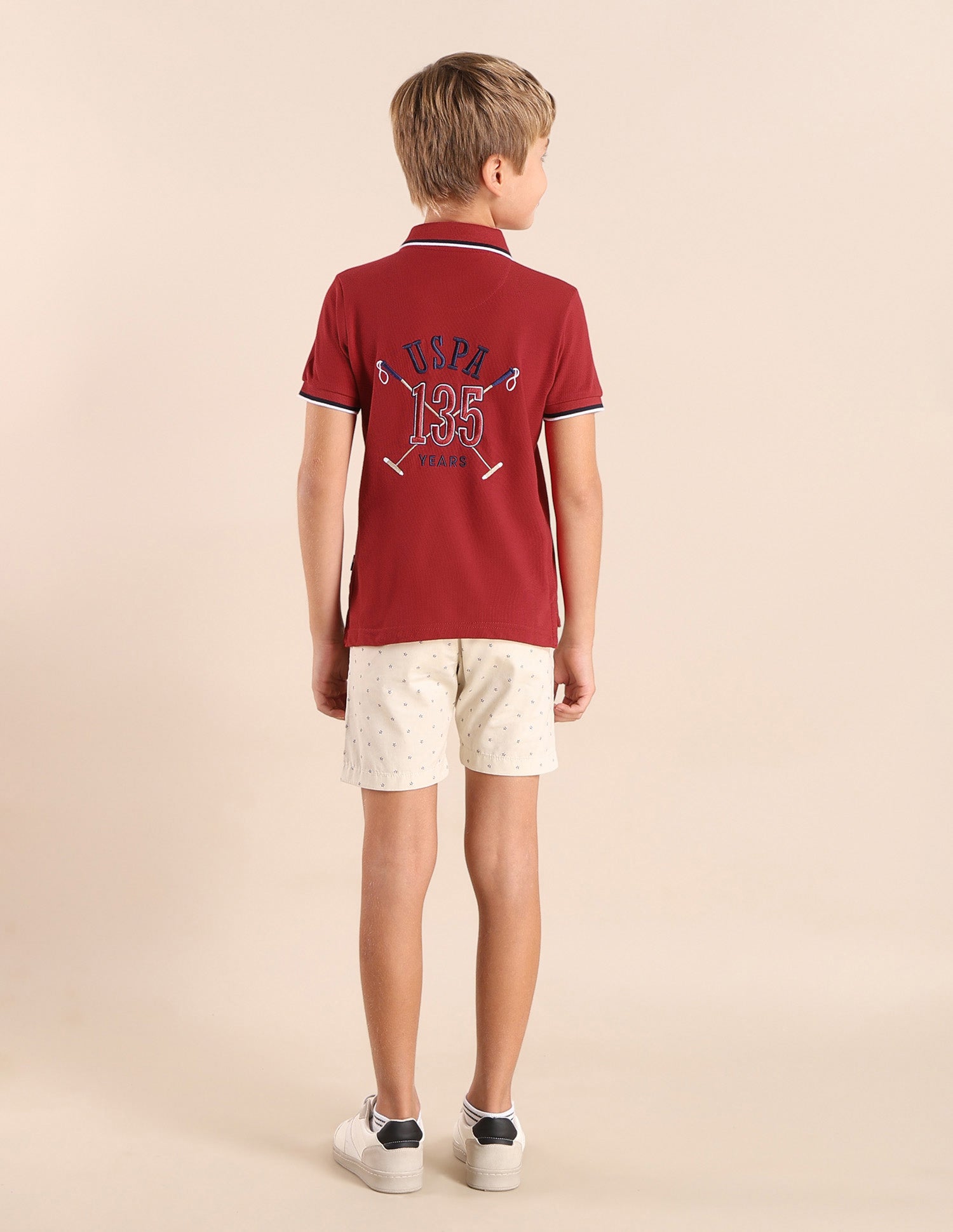 Boys Brand Printed Regular Fit Polo Shirt Medium Red - U.S. POLO ASSN. | Large