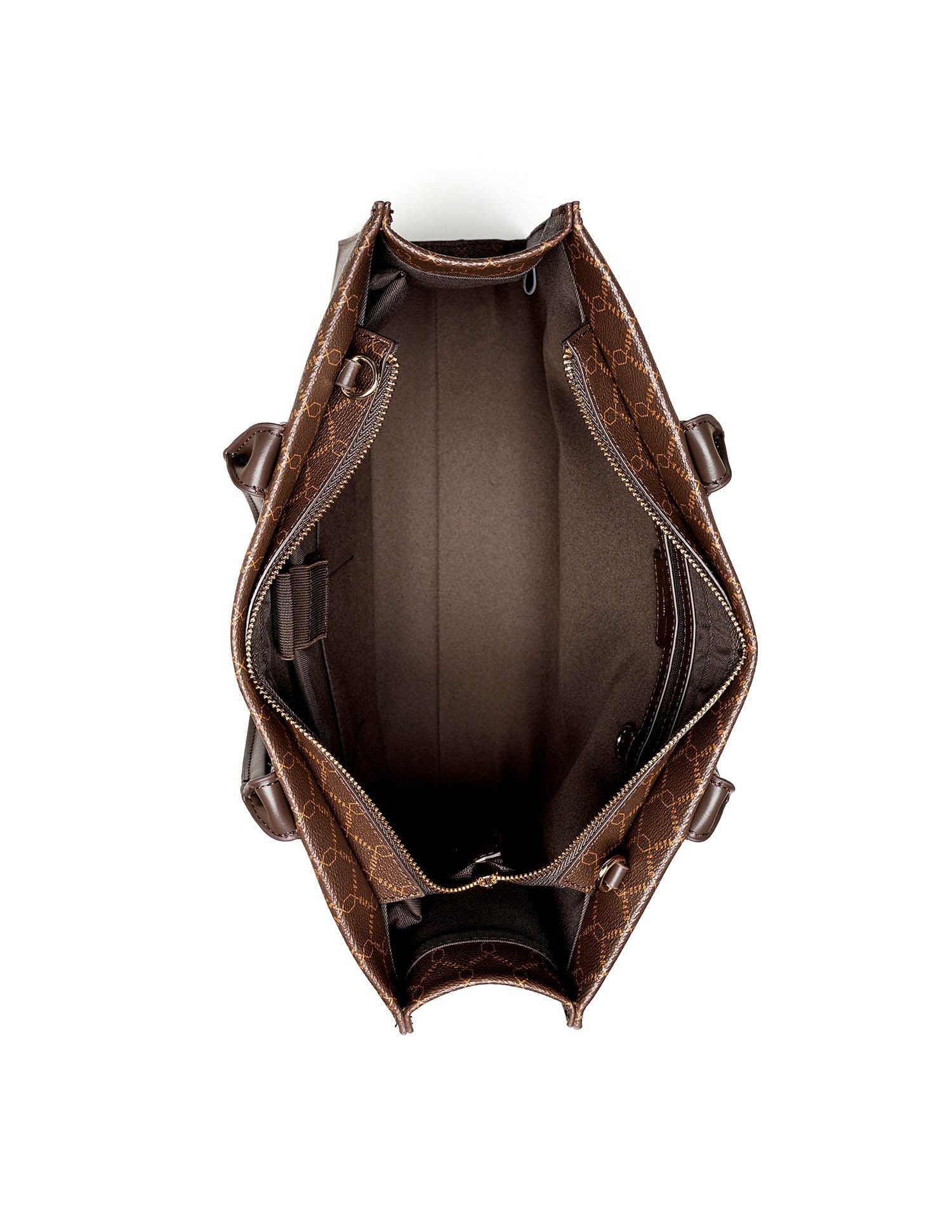 Madison Monogram Tote Bag Brown - U.S. POLO ASSN. | Large