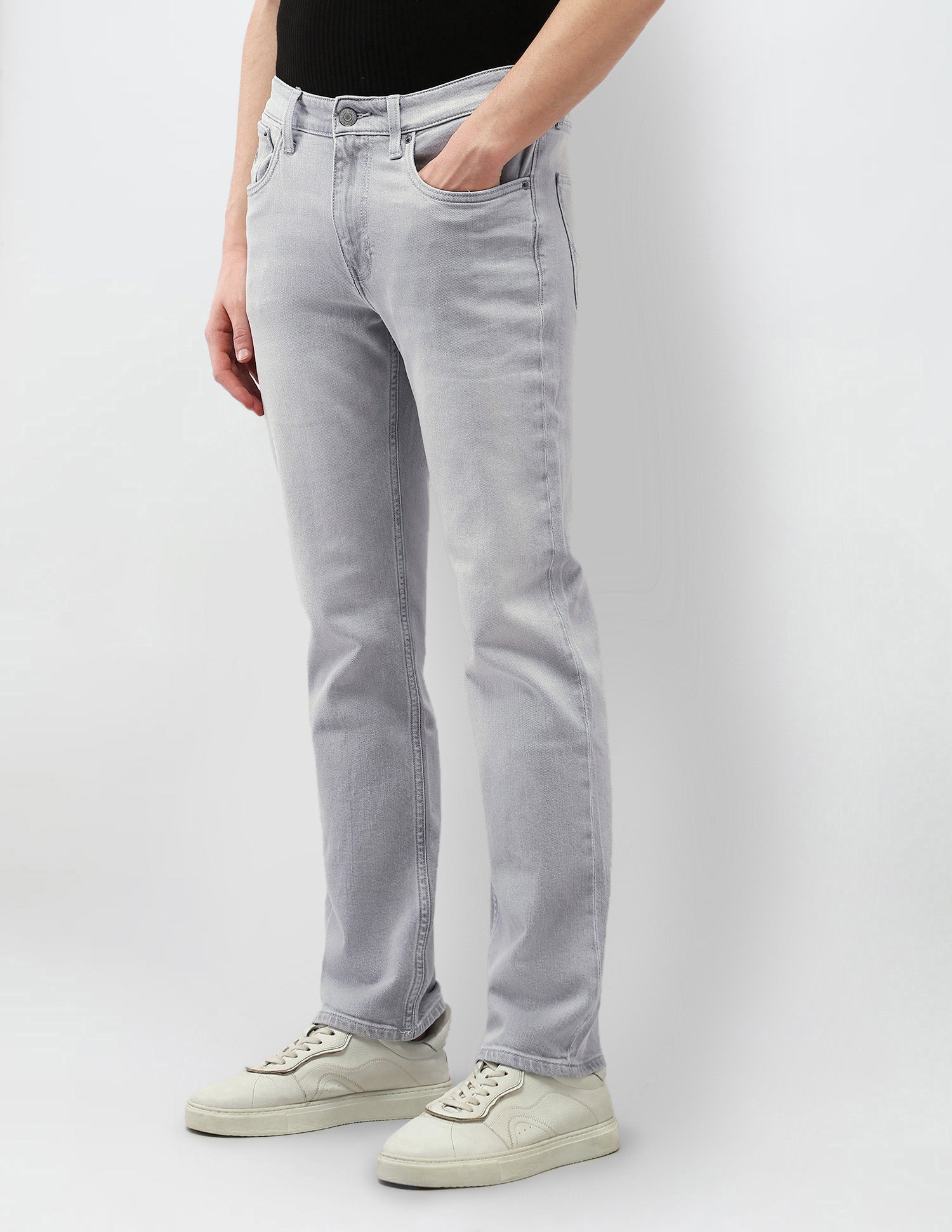 Harold Slim Straight Fit Light Washed Jeans Washed Grey - U.S. Polo Assn. India | Large