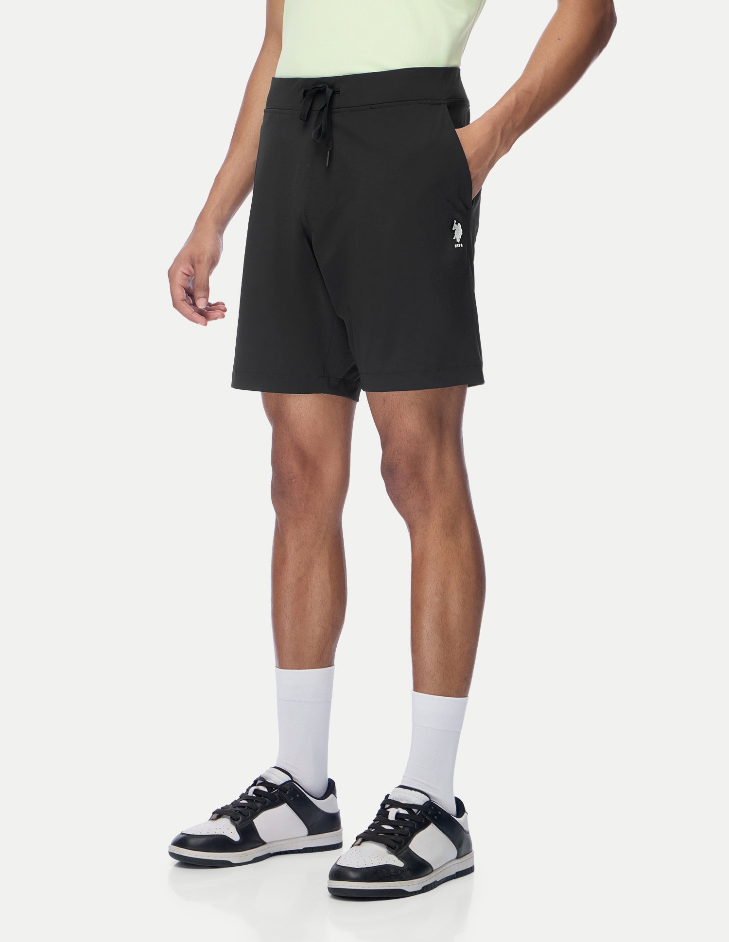 Mid Rise Regular Fit Active Shorts Black - U.S. Polo Assn. India | Large