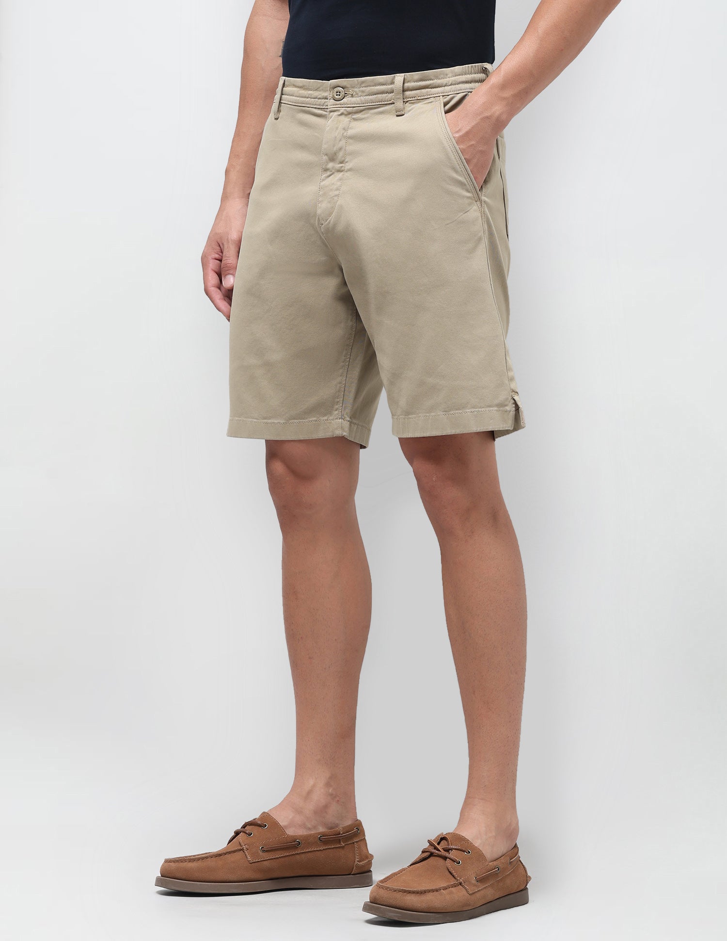 Mid Rise Slim Fit Shorts Khaki - U.S. Polo Assn. India | Large