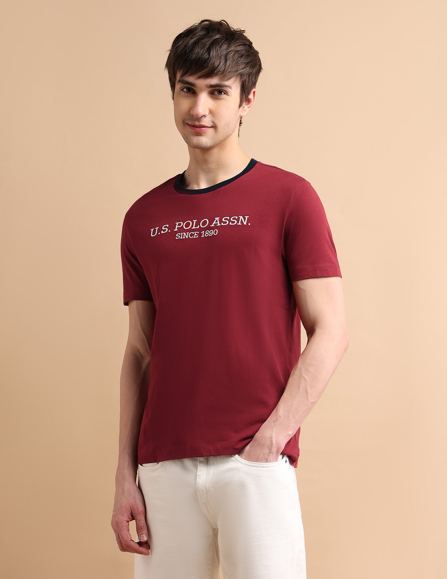 Embroidered Logo T-Shirt Red - U.S. POLO ASSN. | Large