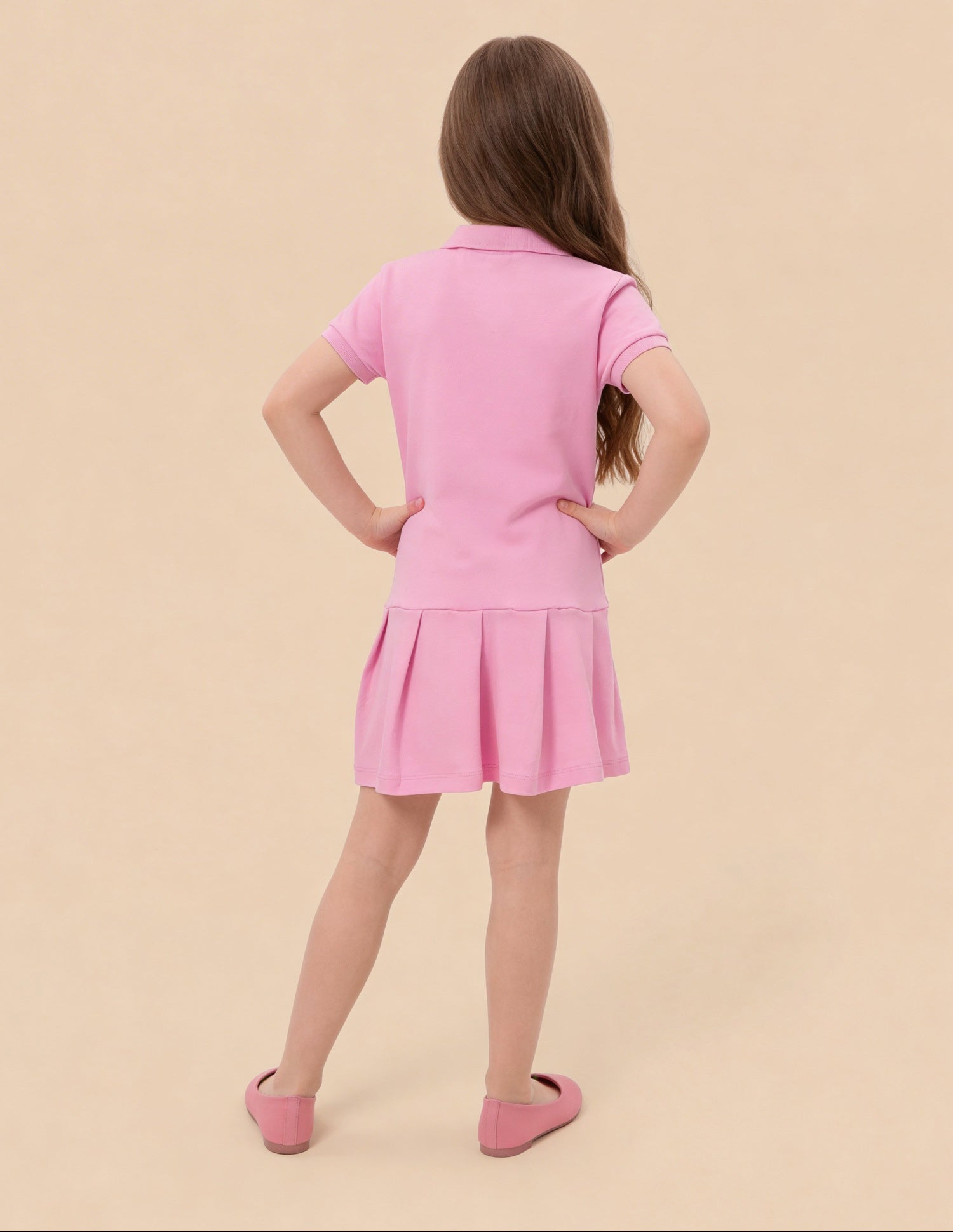 Brand Applique Drop Waist Dress Pink - U.S. Polo Assn. India | Large