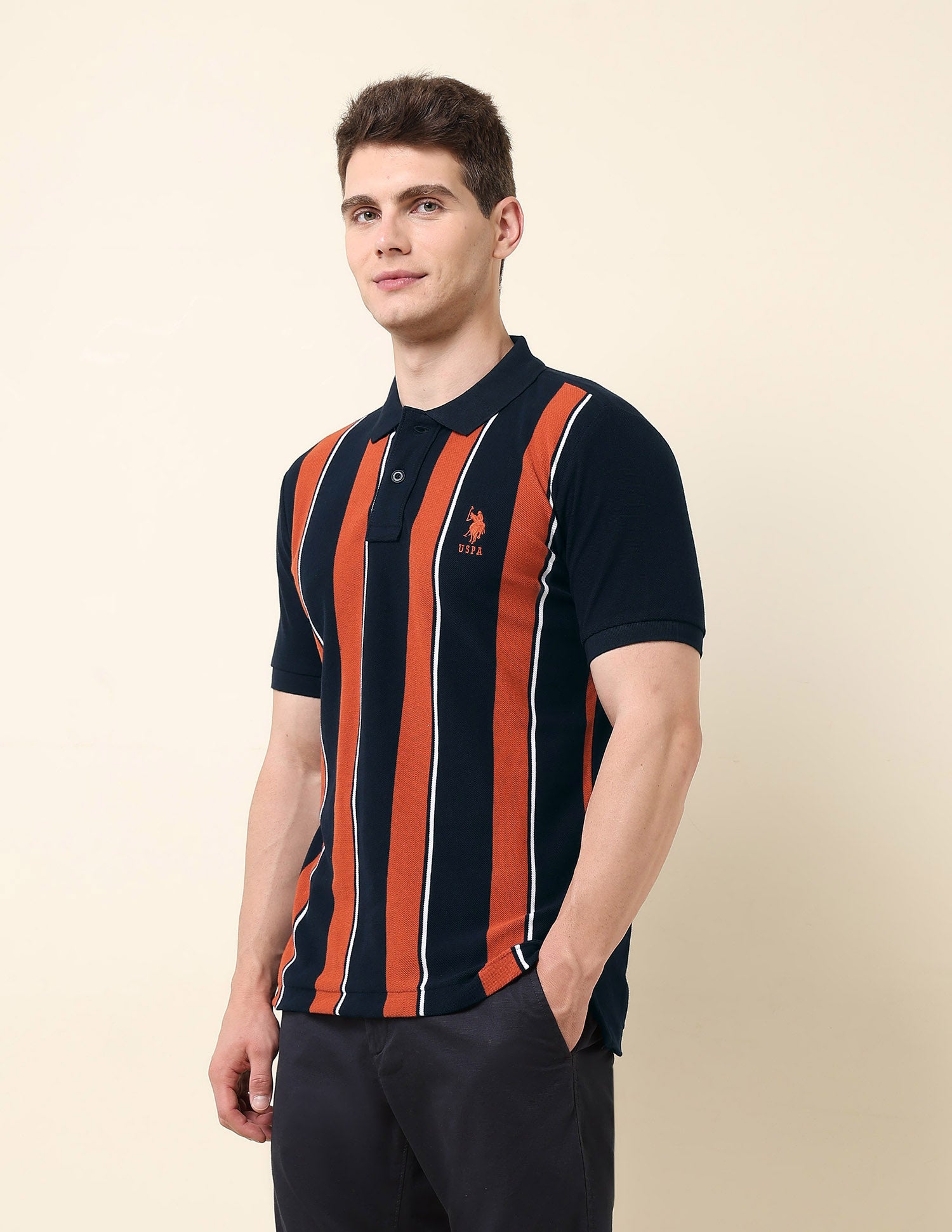 Vertical Striped Classic Polo Shirt Navy - U.S. Polo Assn. India | Large