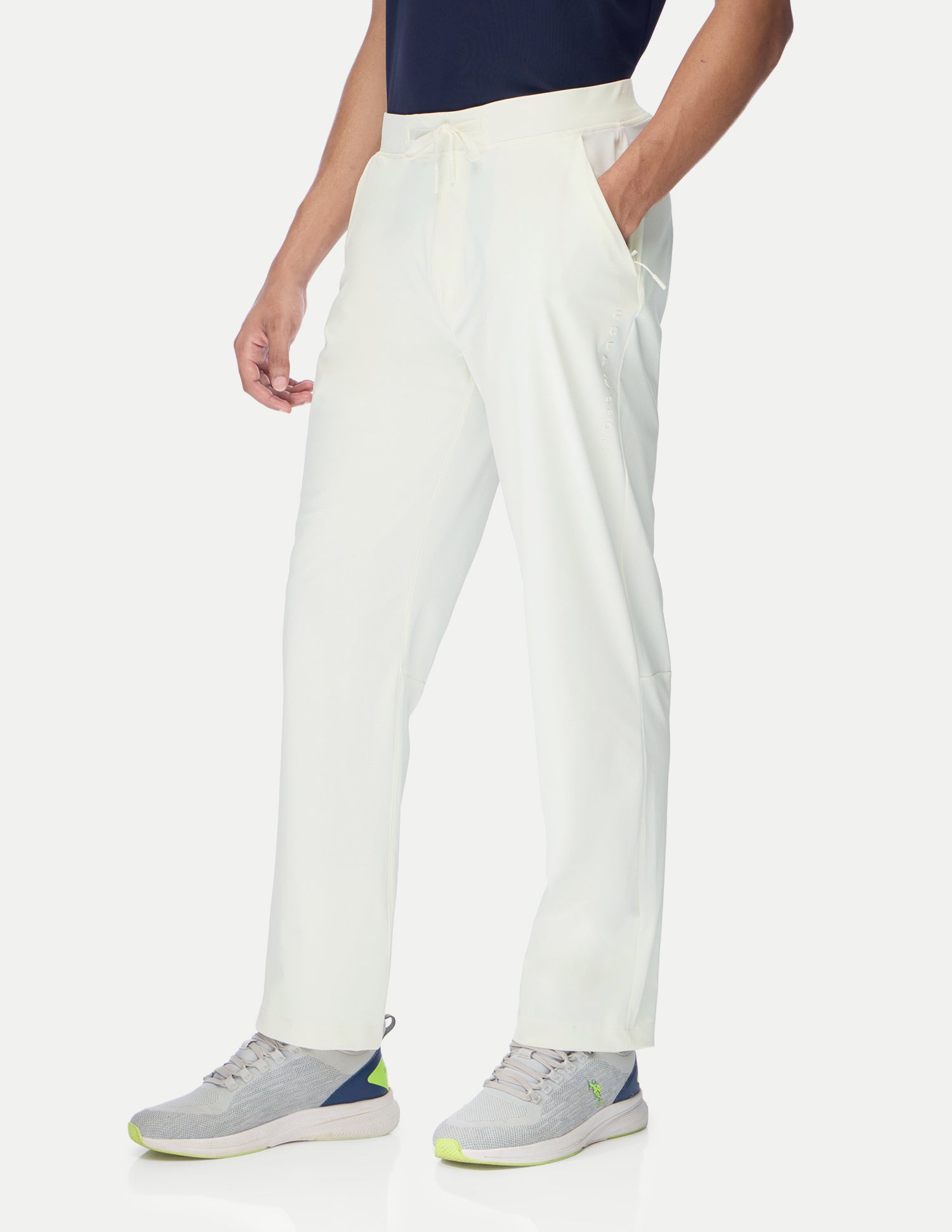 Mid Rise Regular Fit Active Track Pants White - U.S. Polo Assn. India | Large