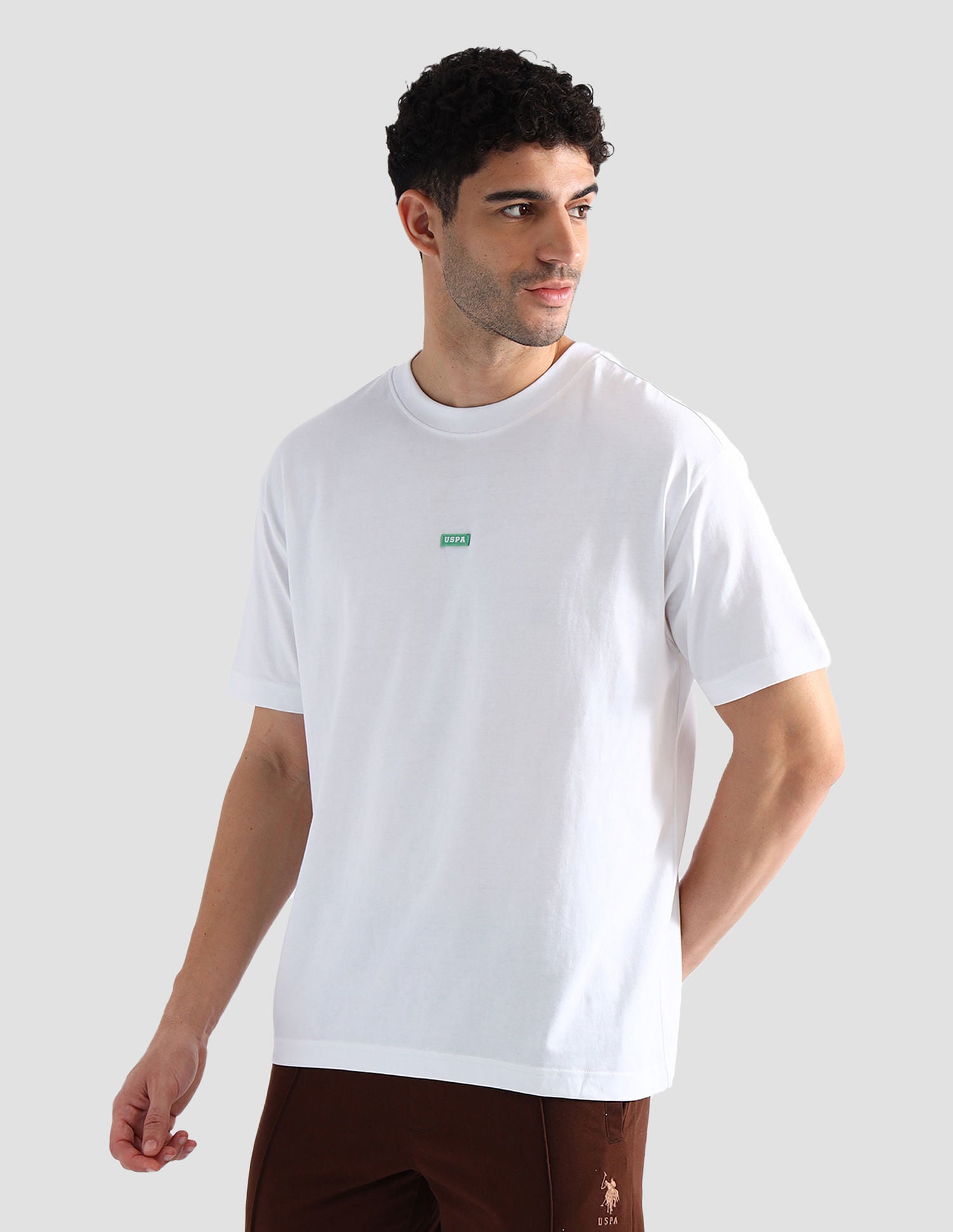 Pure Cotton Oversized OEE04 Lounge T-Shirt White - U.S. POLO ASSN. | Large