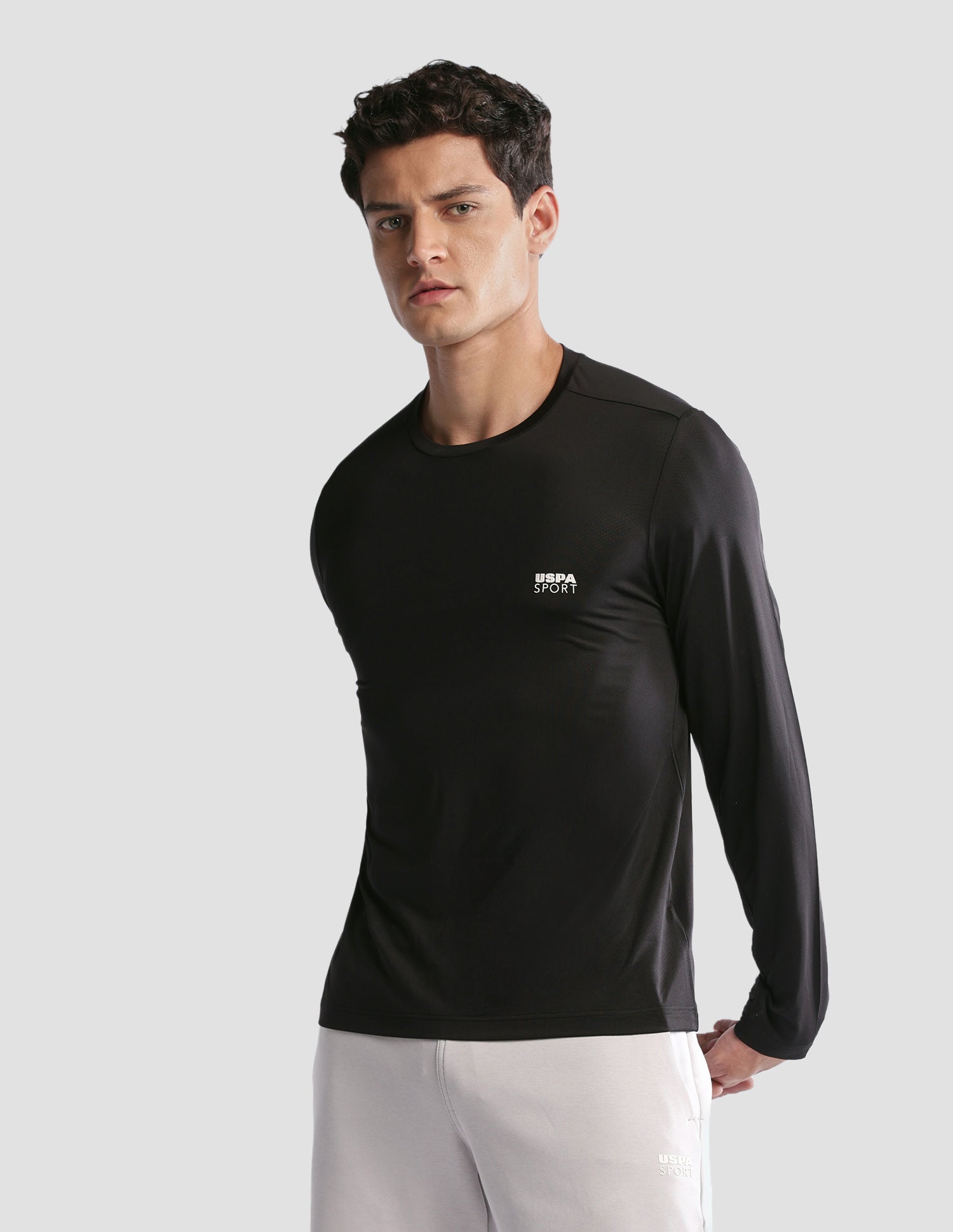 Solid Regular Fit Active T-Shirt Black - U.S. Polo Assn. India | Large