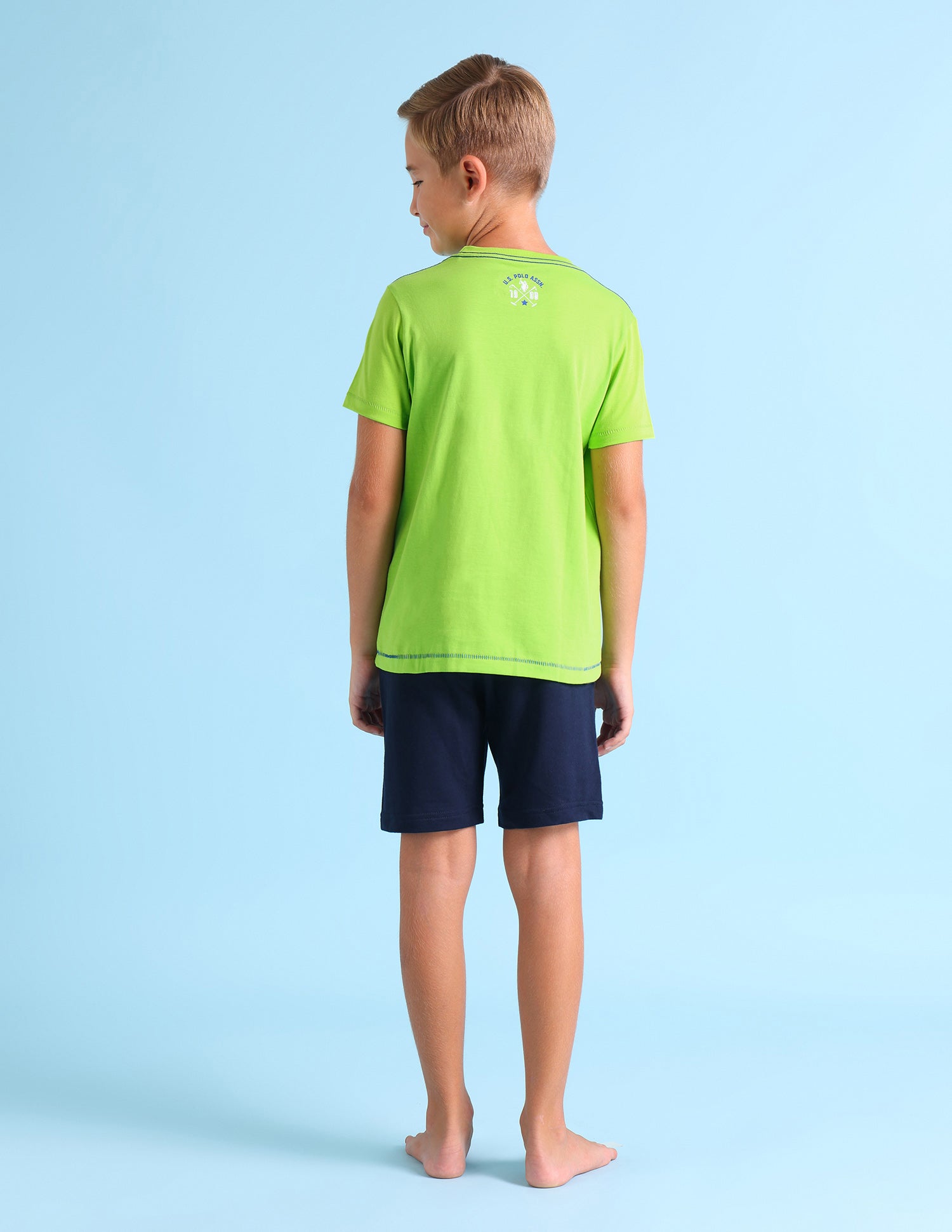 Ribbed Neck Cotton IKEA Lounge T-Shirt - Pack Of 1 Lime Green - U.S. POLO ASSN. | Large