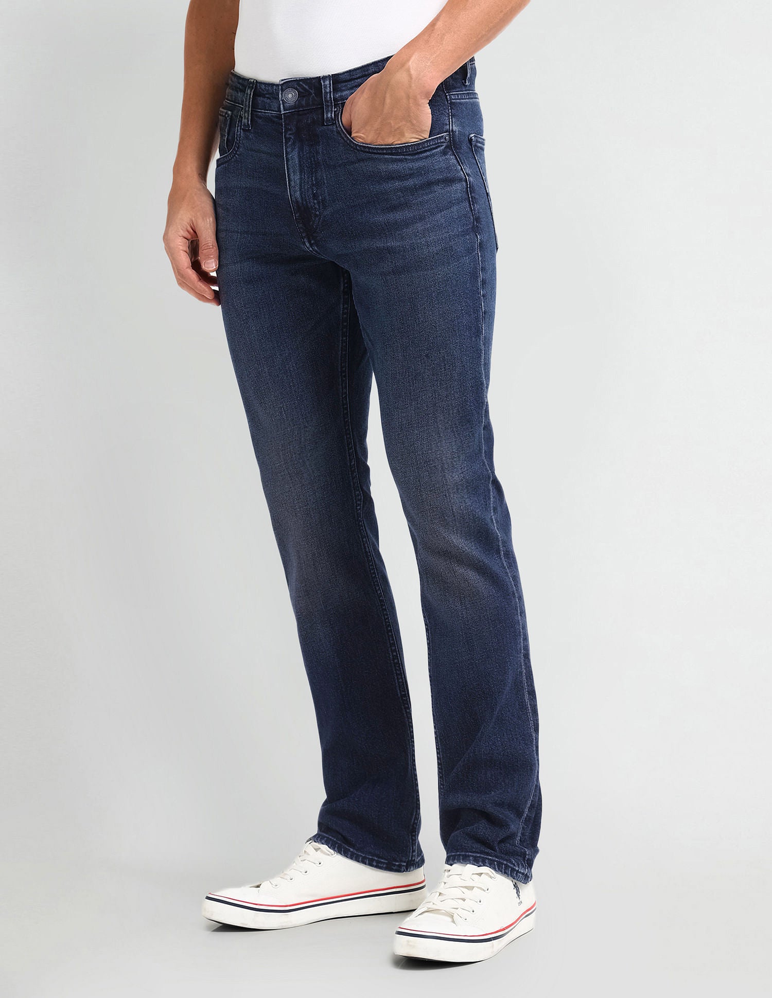 Harold Slim Straight Fit Blue Jeans Dark Blue - U.S. Polo Assn. India | Large