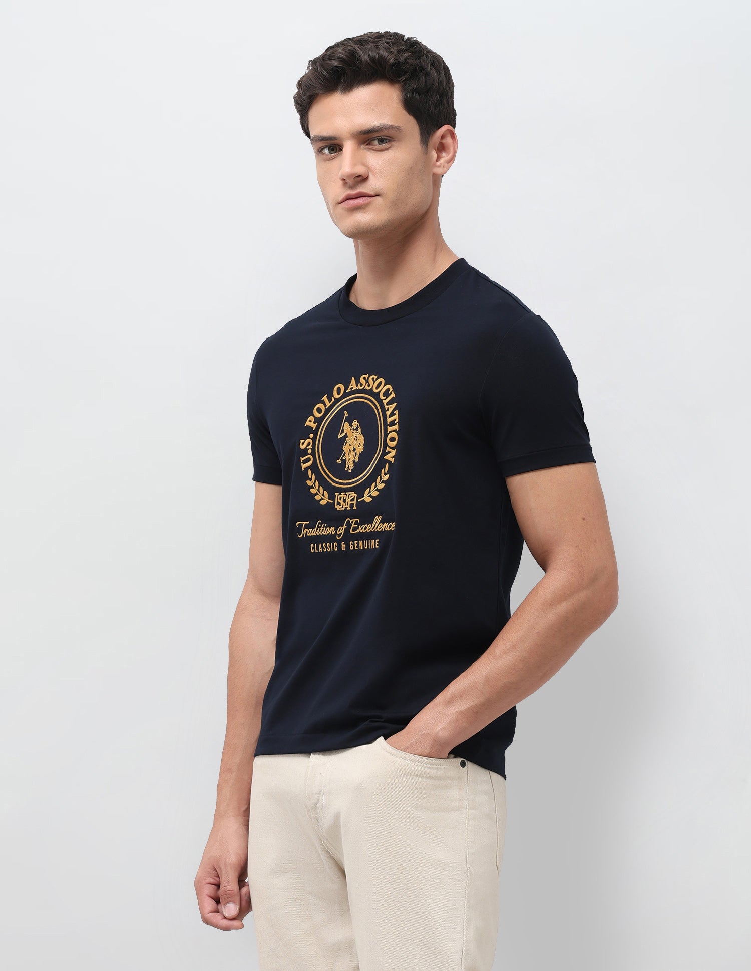 Brand Embroidered Slim Fit T-Shirt Navy - U.S. Polo Assn. India | Large