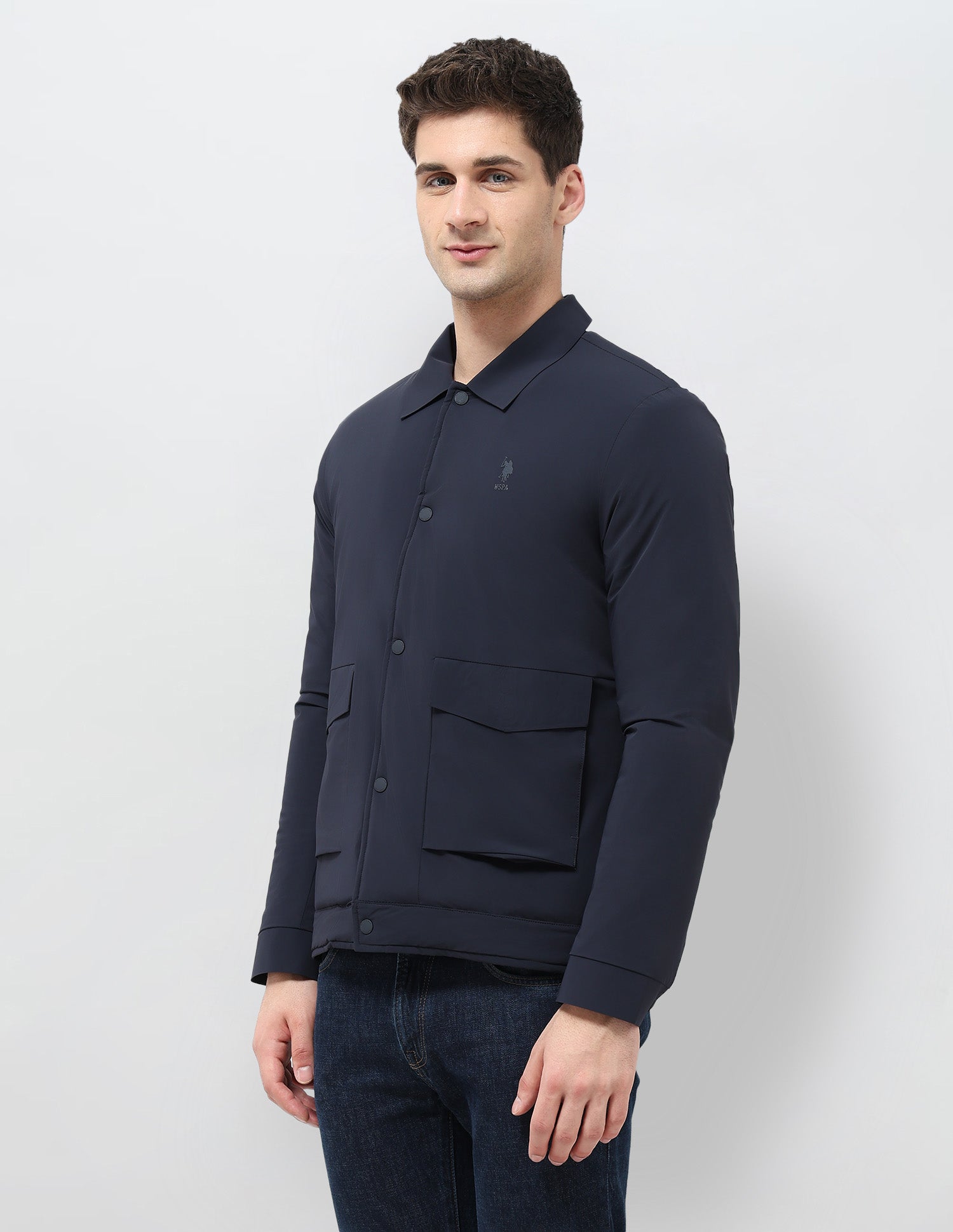 Solid Regular Fit Jacket Navy - U.S. POLO ASSN. | Large