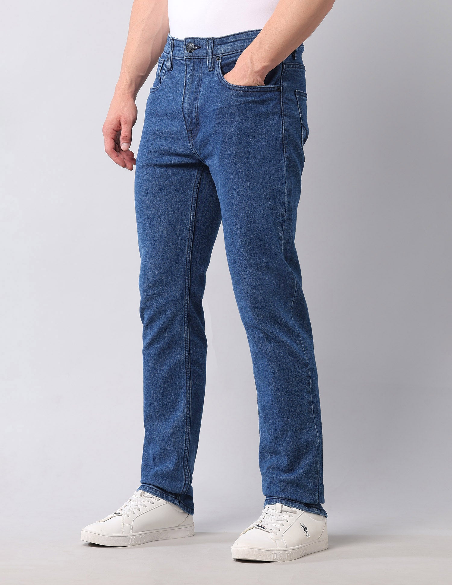 Harold Slim Straight Fit Blue Jeans Blue - U.S. POLO ASSN. | Large