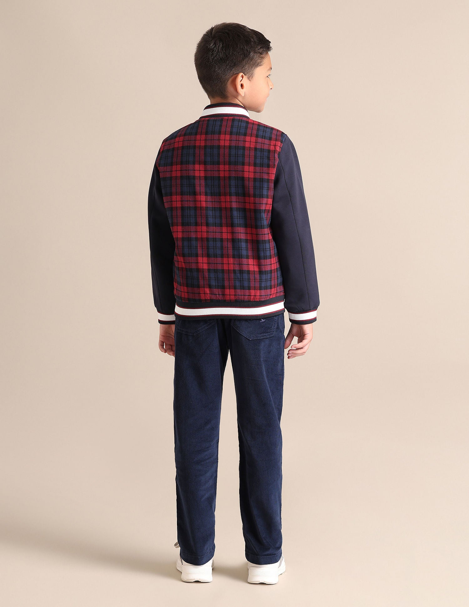 Boys Checked Mock Collar Jacket Red - U.S. POLO ASSN. | Large