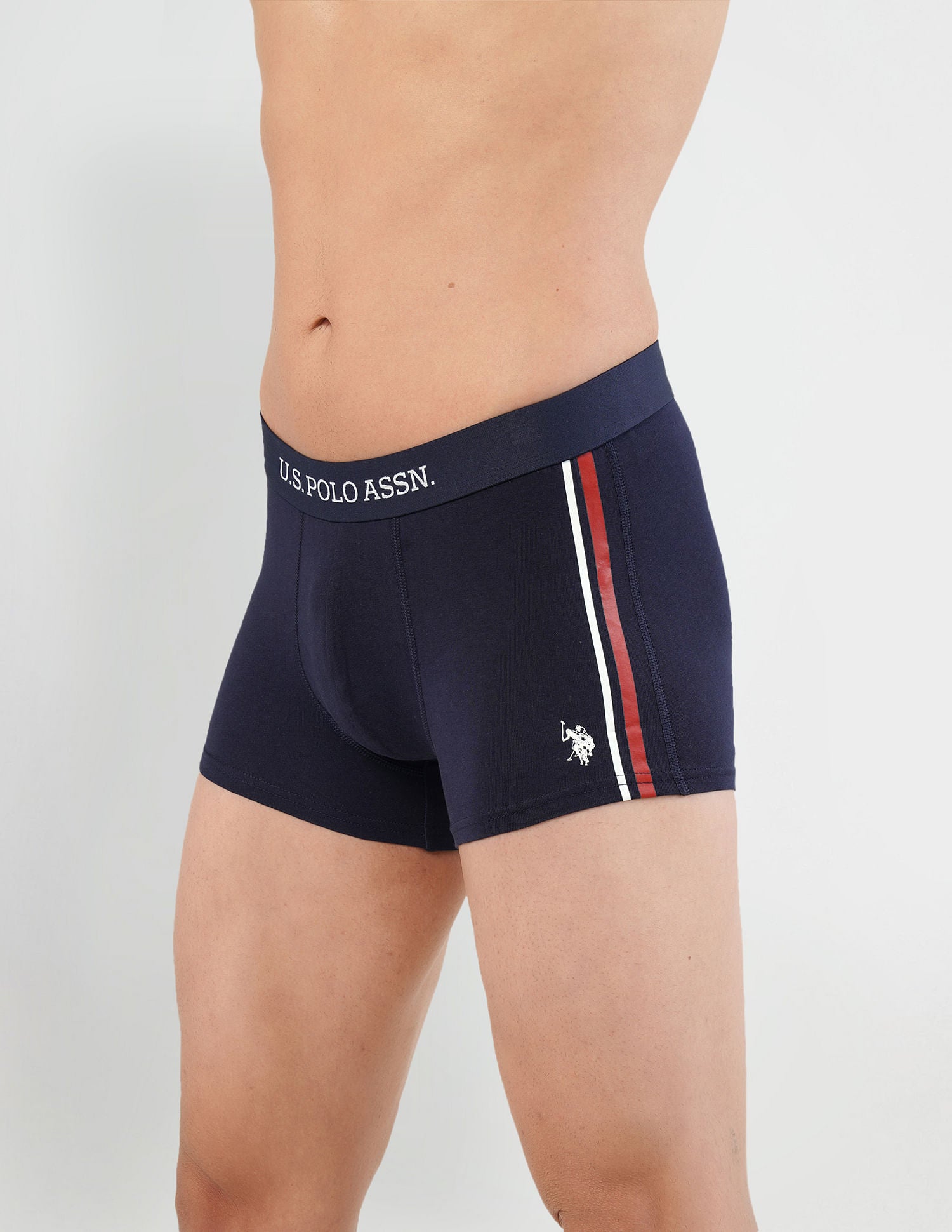 Signature Stripe Antibacterial ET001 Trunks - Pack Of 1 Navy - U.S. POLO ASSN. | Large
