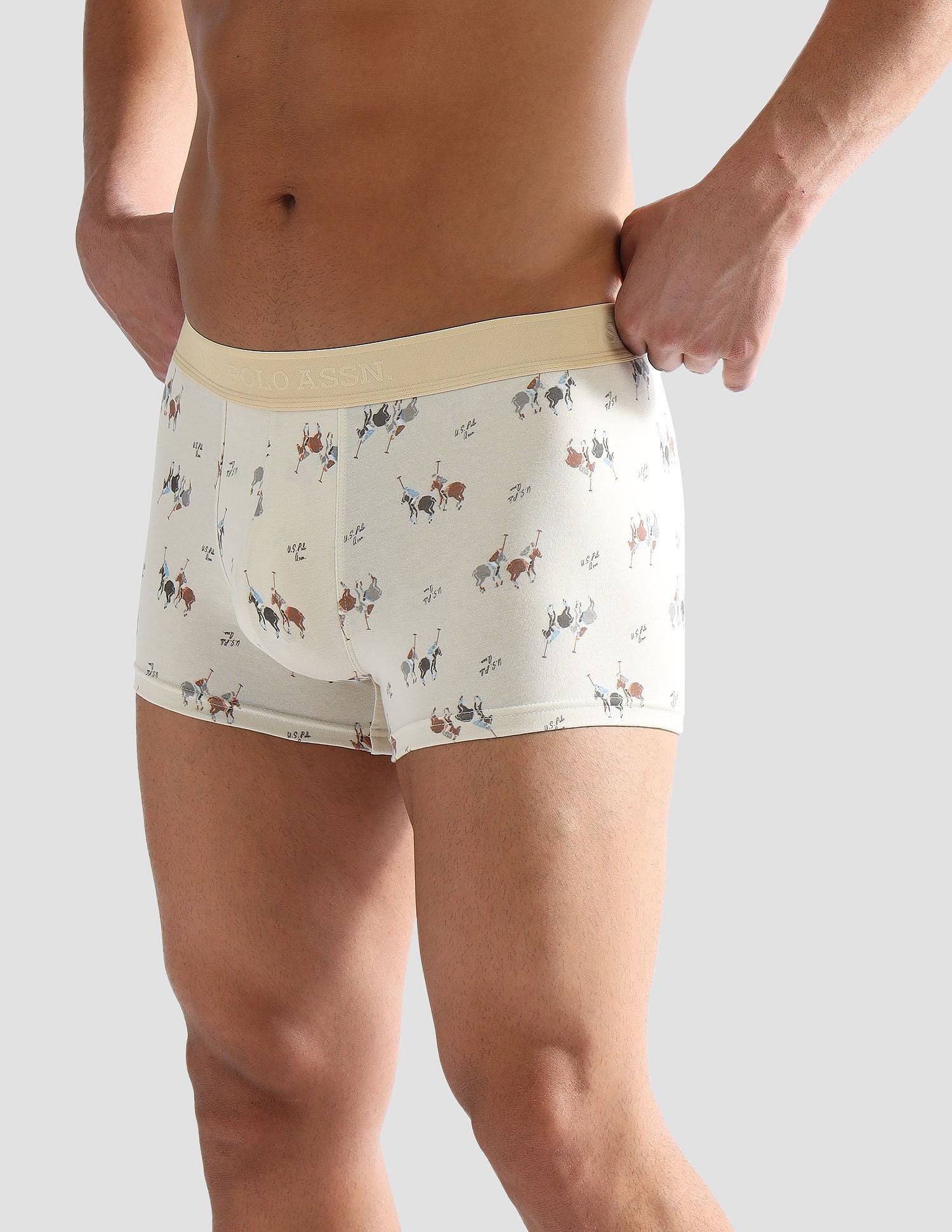 Anti Microbial Printed PT005 Trunks - Pack of 1 Beige - U.S. POLO ASSN. | Large