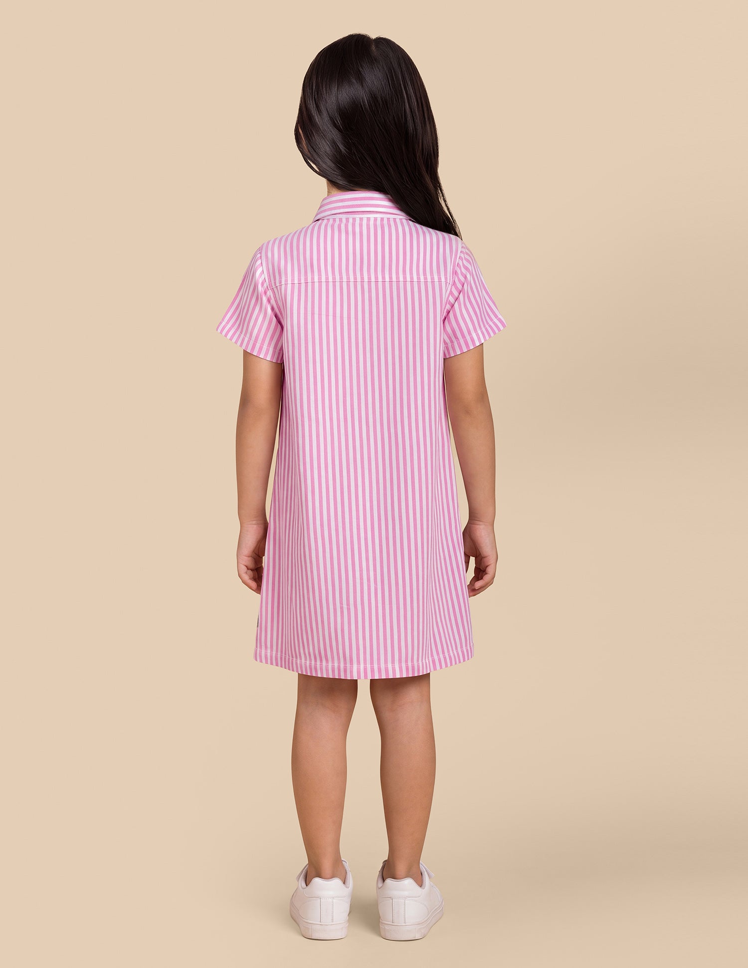 Vertical Striped Shirt Dress Light Pink - U.S. Polo Assn. India | Large